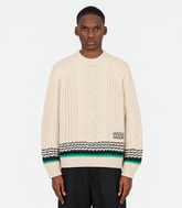 Pull laine texturée broderie