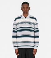 Pull col polo texturé rayé
