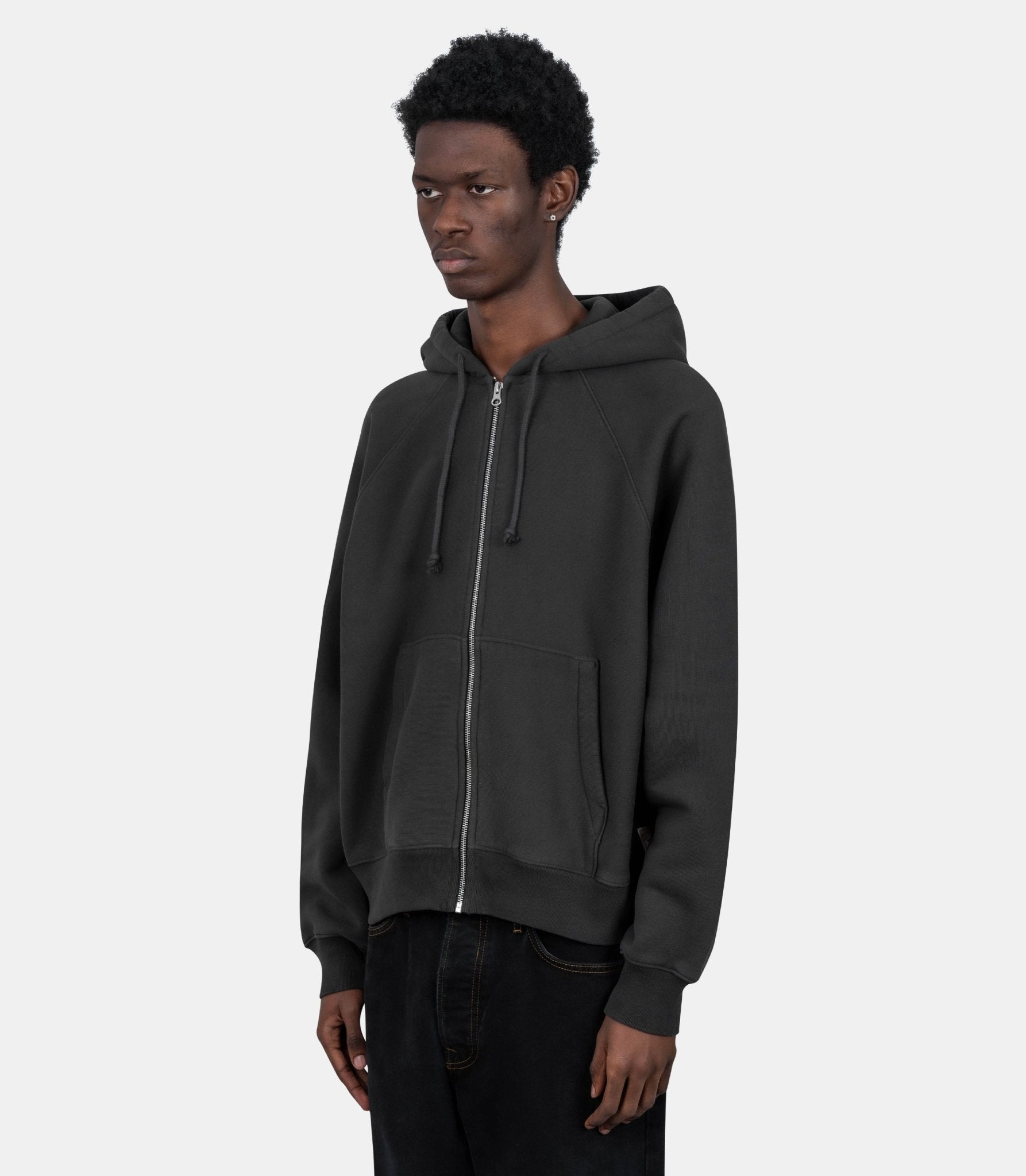 Raglan zip hood - 118571-washedblack-S - Stüssy