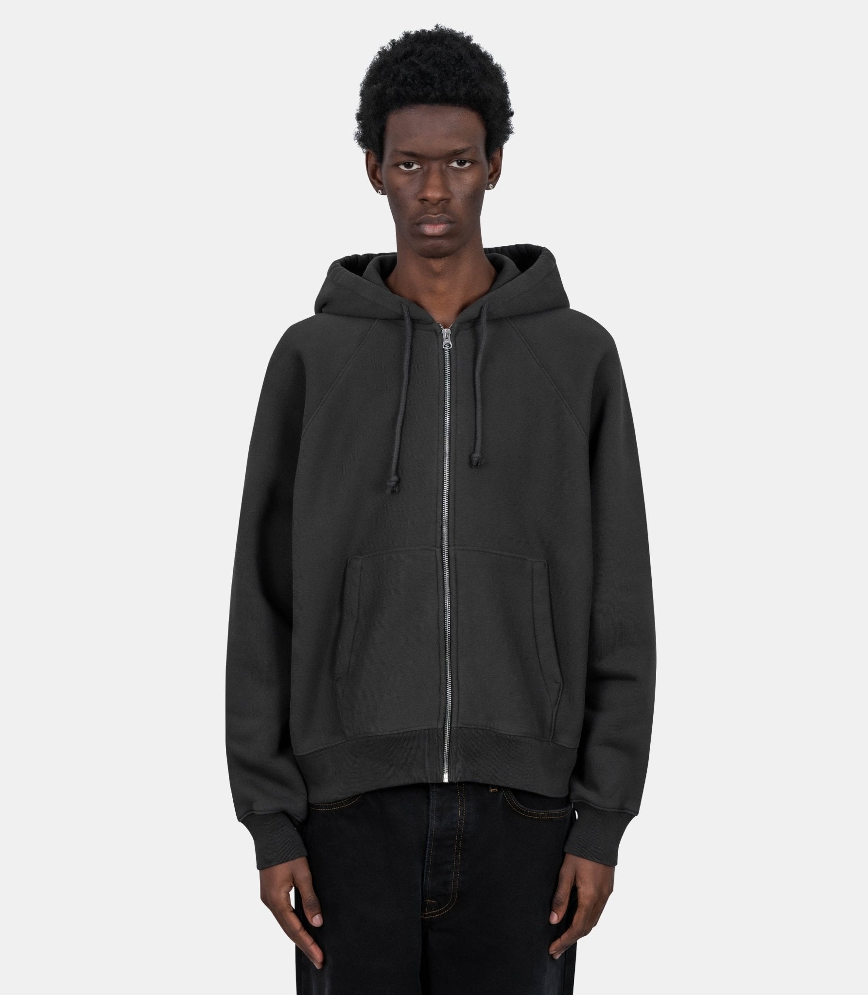 Raglan zip hood - 118571-washedblack-S - Stüssy