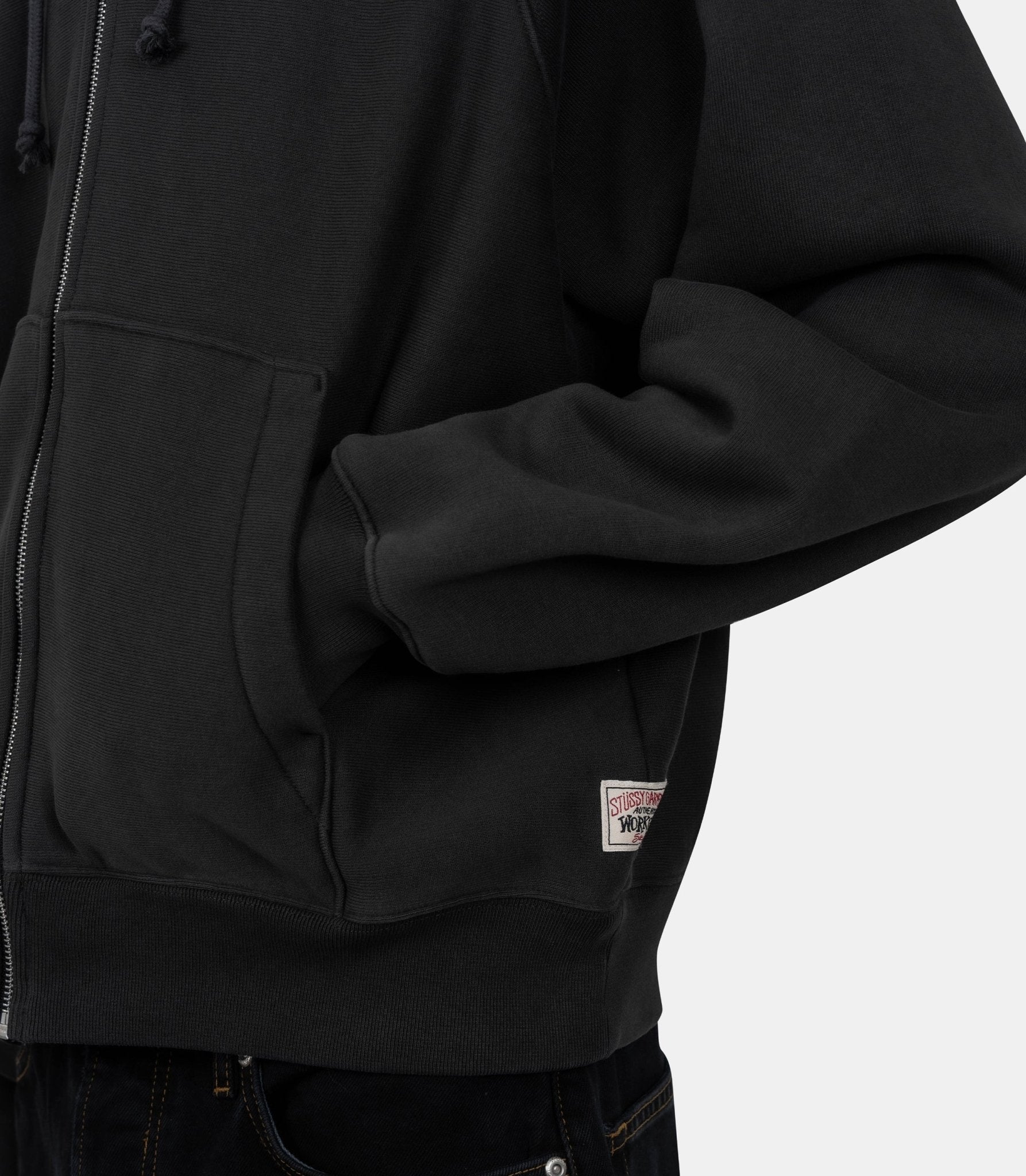 Raglan zip hood - 118571-washedblack-S - Stüssy