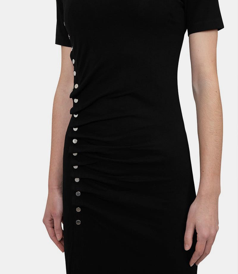 Robe courte drapée noir - 22pjro413vi0293 - p001 - ss24 - 36 - Rabanne