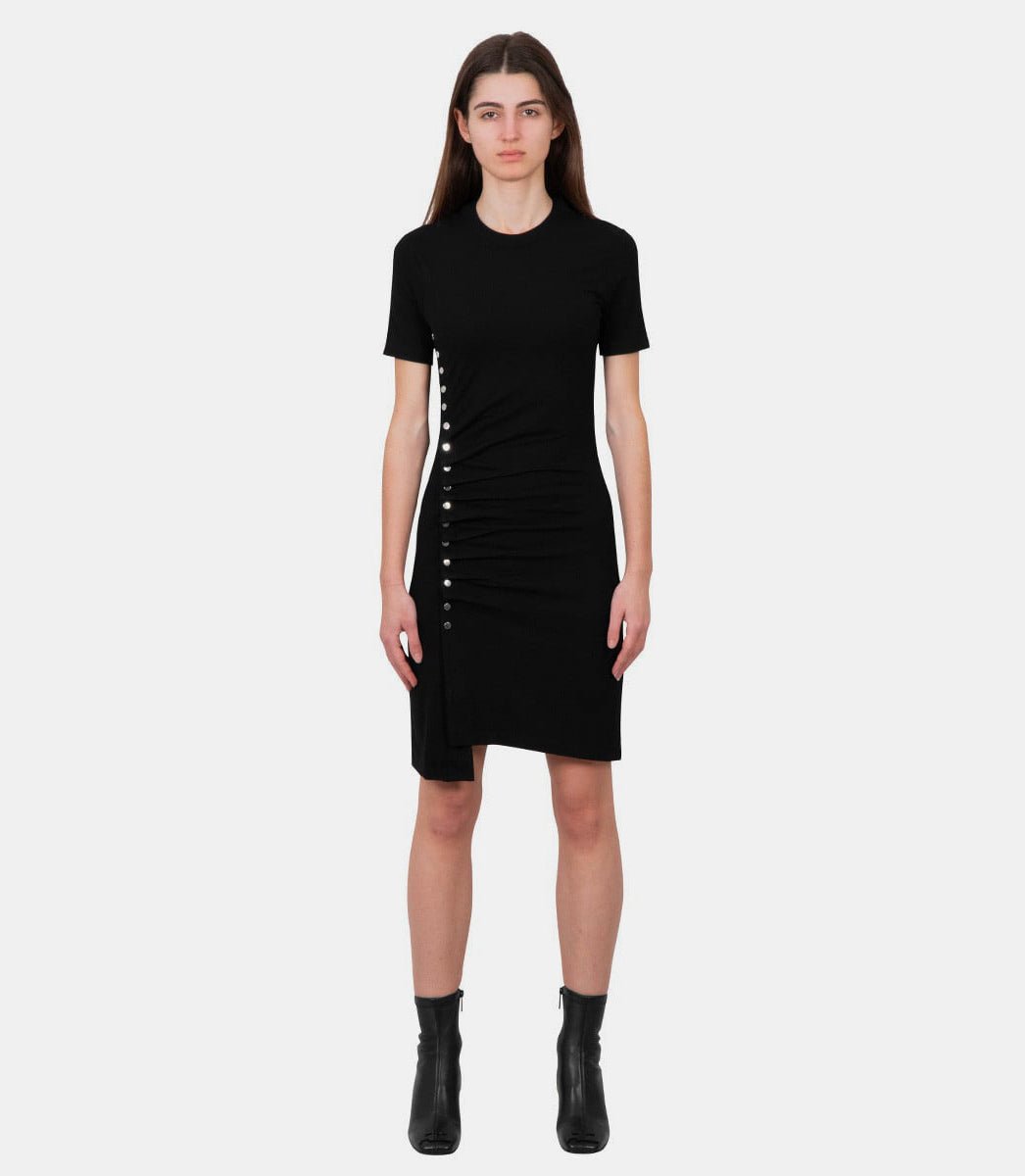 Robe courte drapée noir - 22pjro413vi0293 - p001 - ss24 - 36 - Rabanne