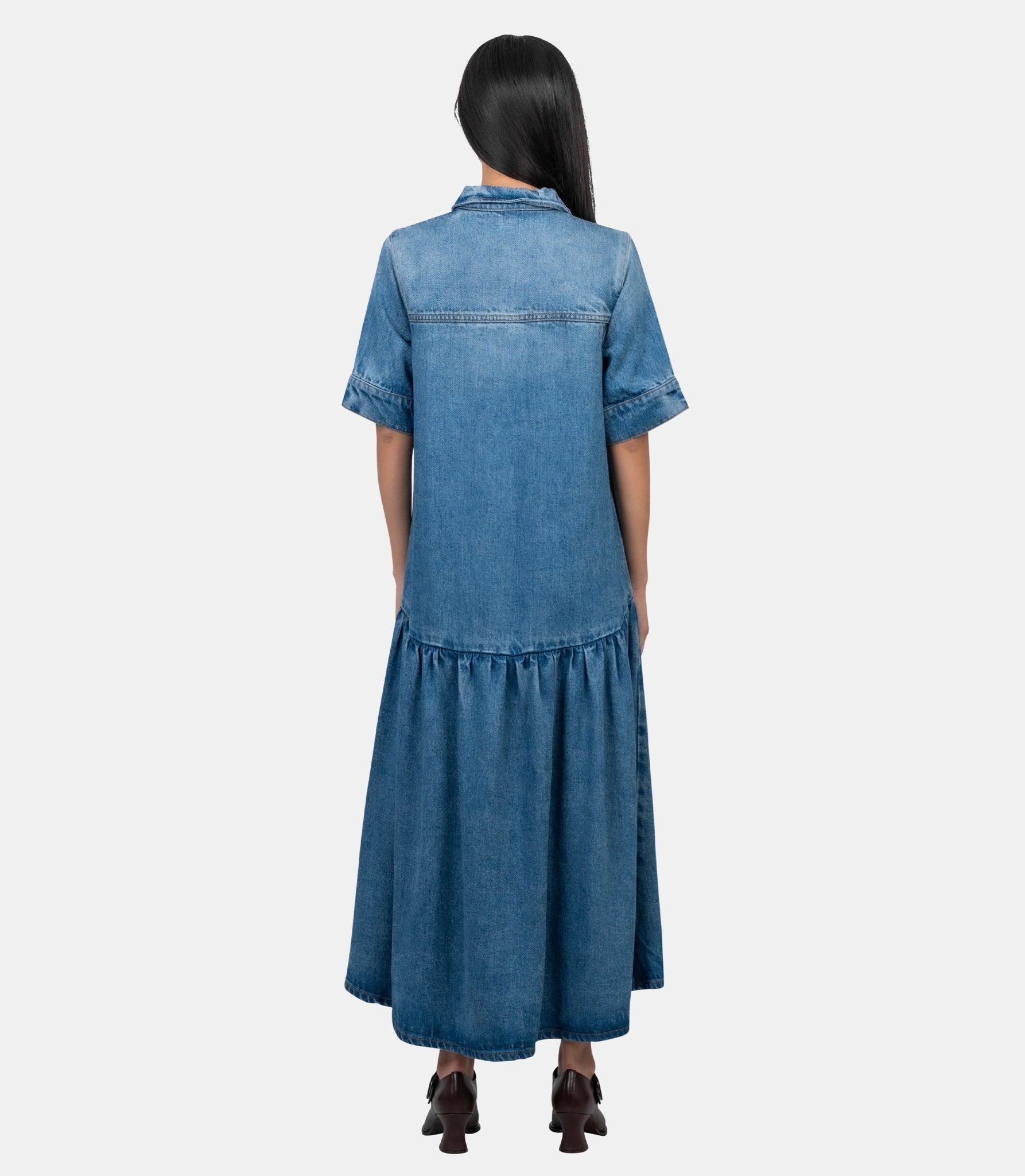Robe en denim clair délavé - A1030154-091-34 - Ganni