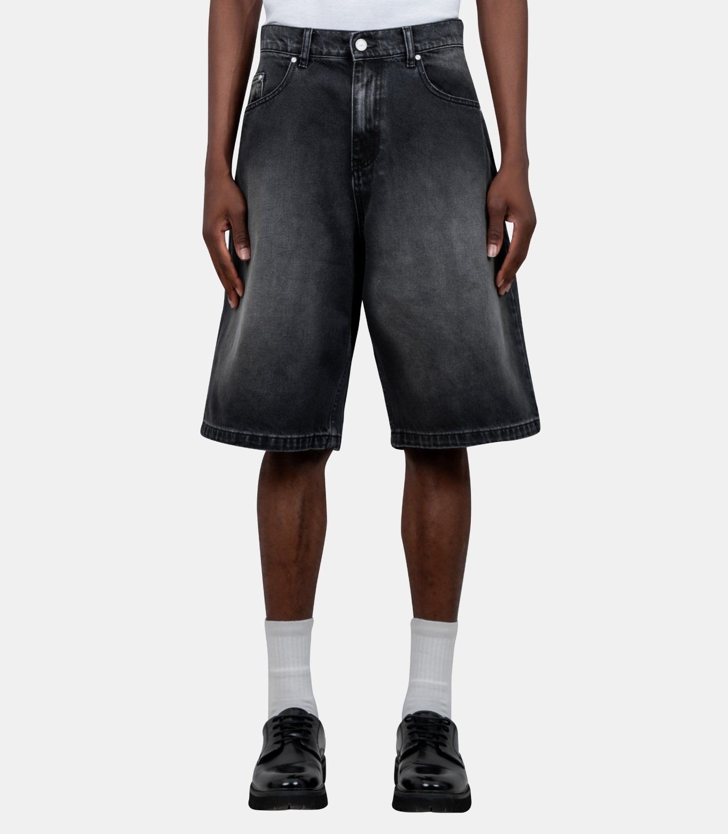 Short en denim à poche ronde-SS26-210SHO-484-28-Arte
