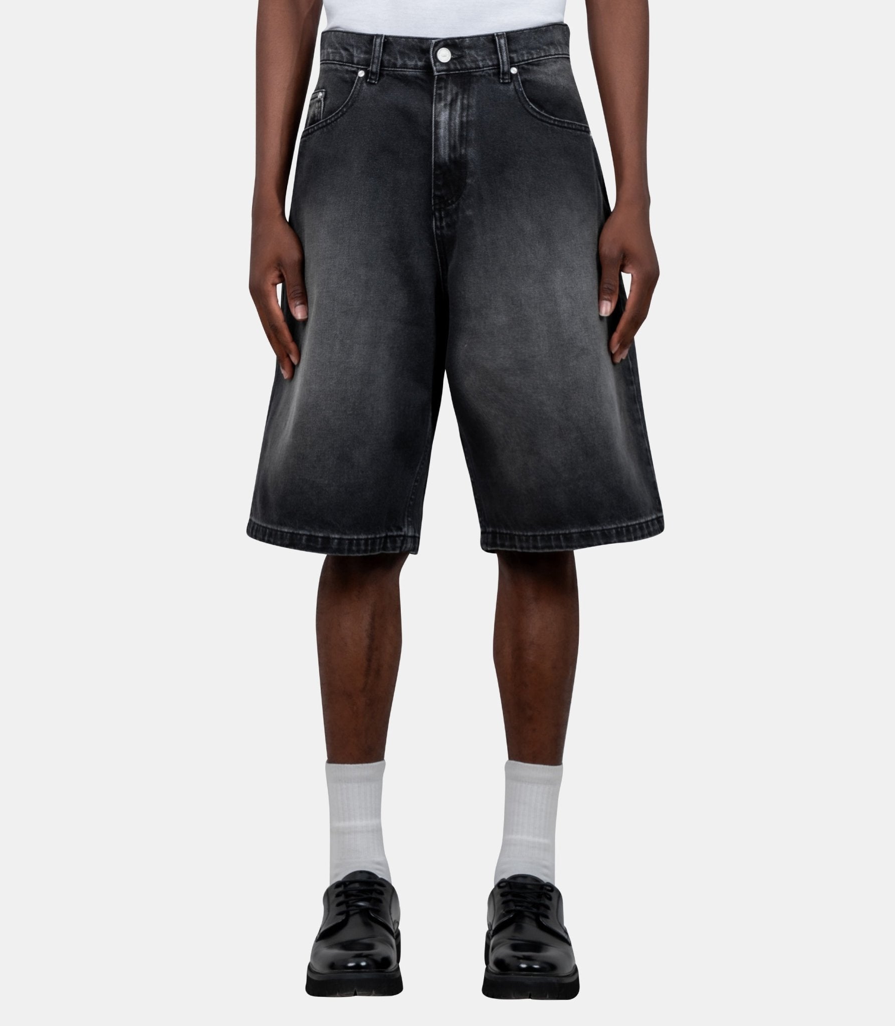Short en denim à poche ronde-SS26-210SHO-484-28-Arte