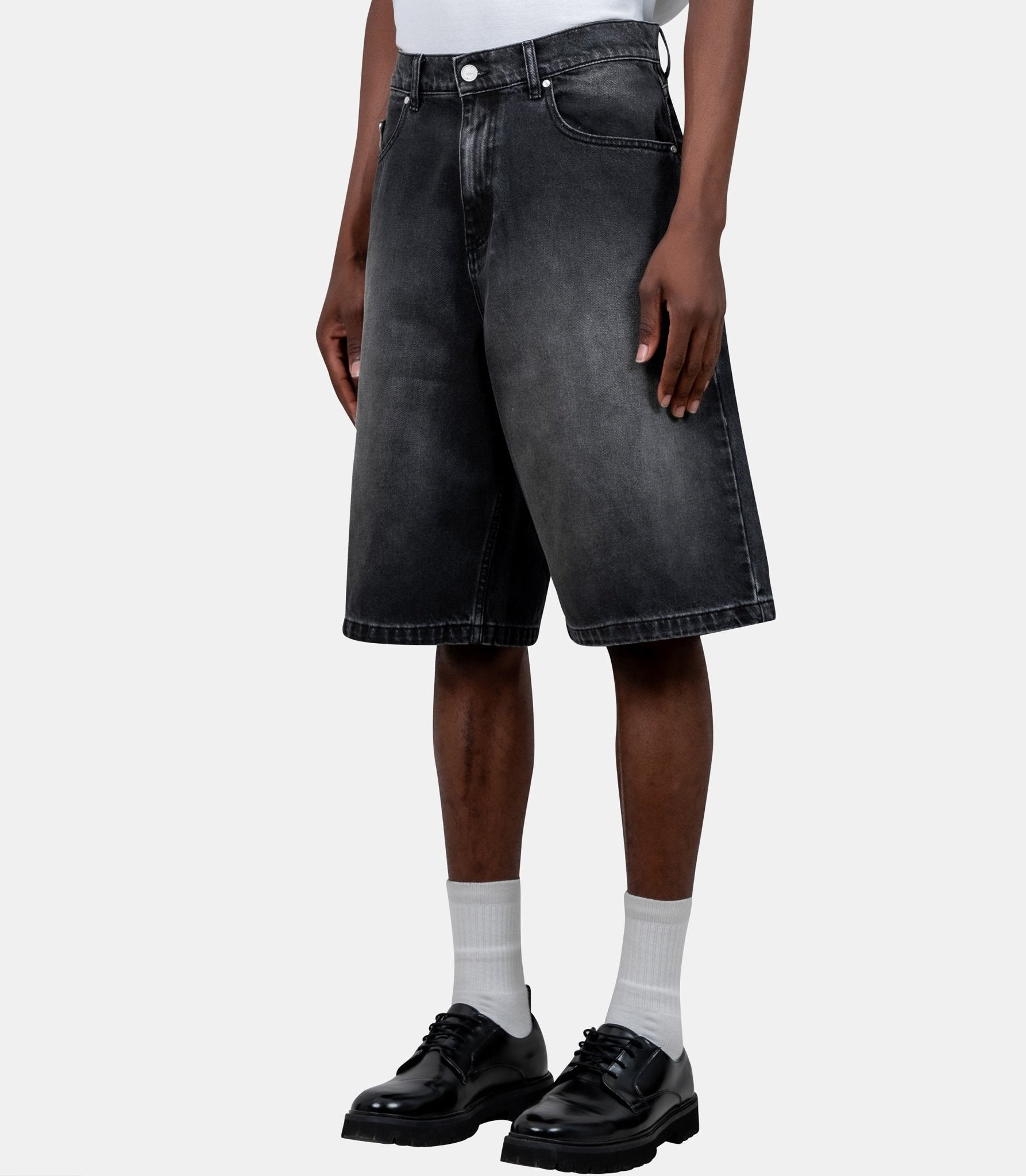Short en denim à poche ronde-SS26-210SHO-484-28-Arte