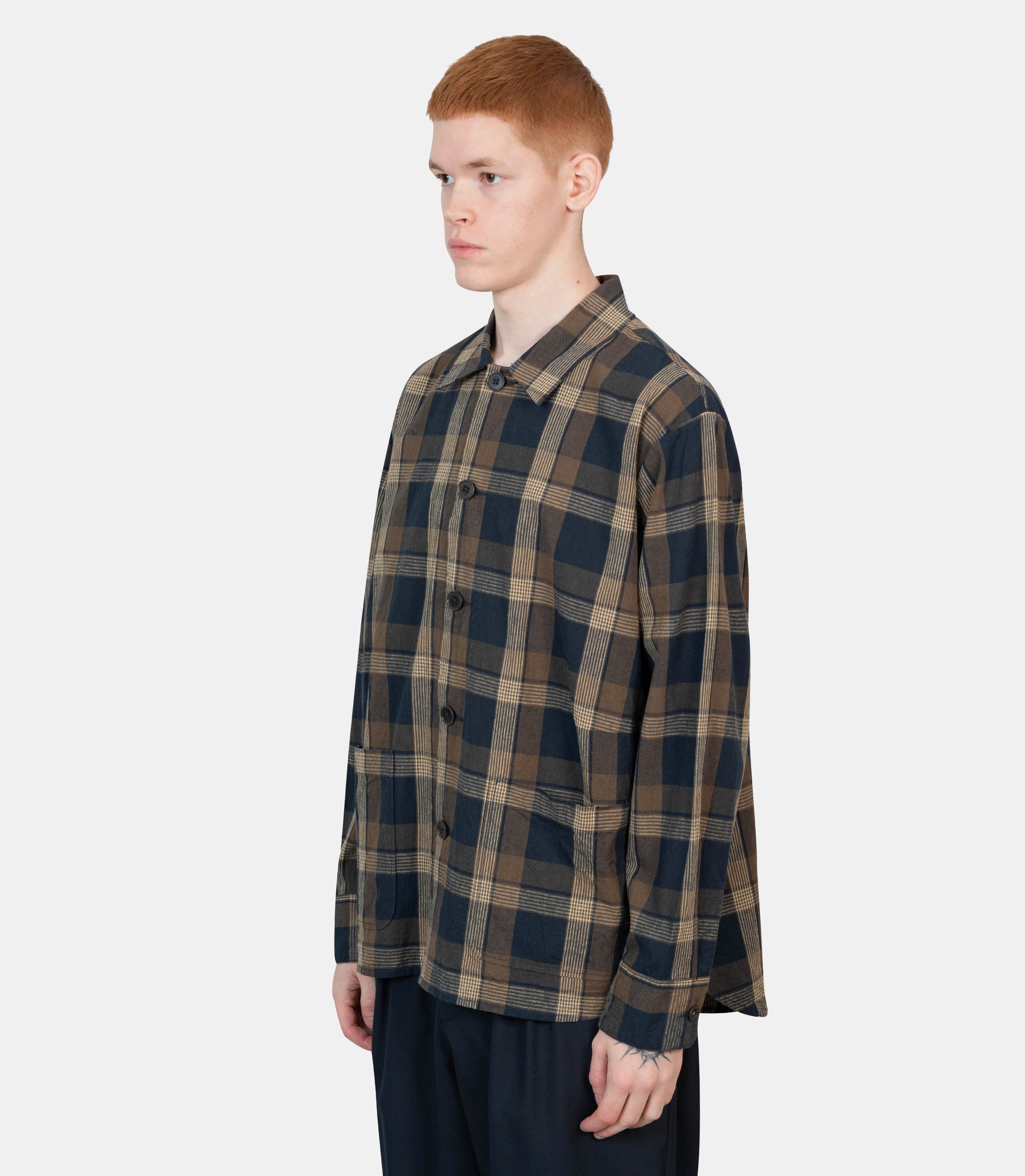 Surchemise de travail32559 - NAVY - BROWN - SUniversal works.