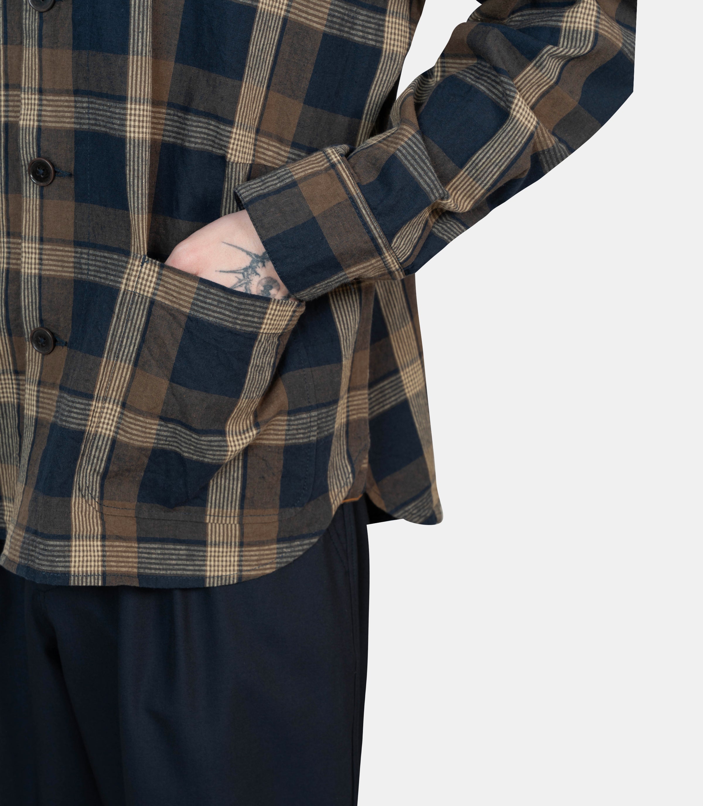 Surchemise de travail32559 - NAVY - BROWN - SUniversal works.