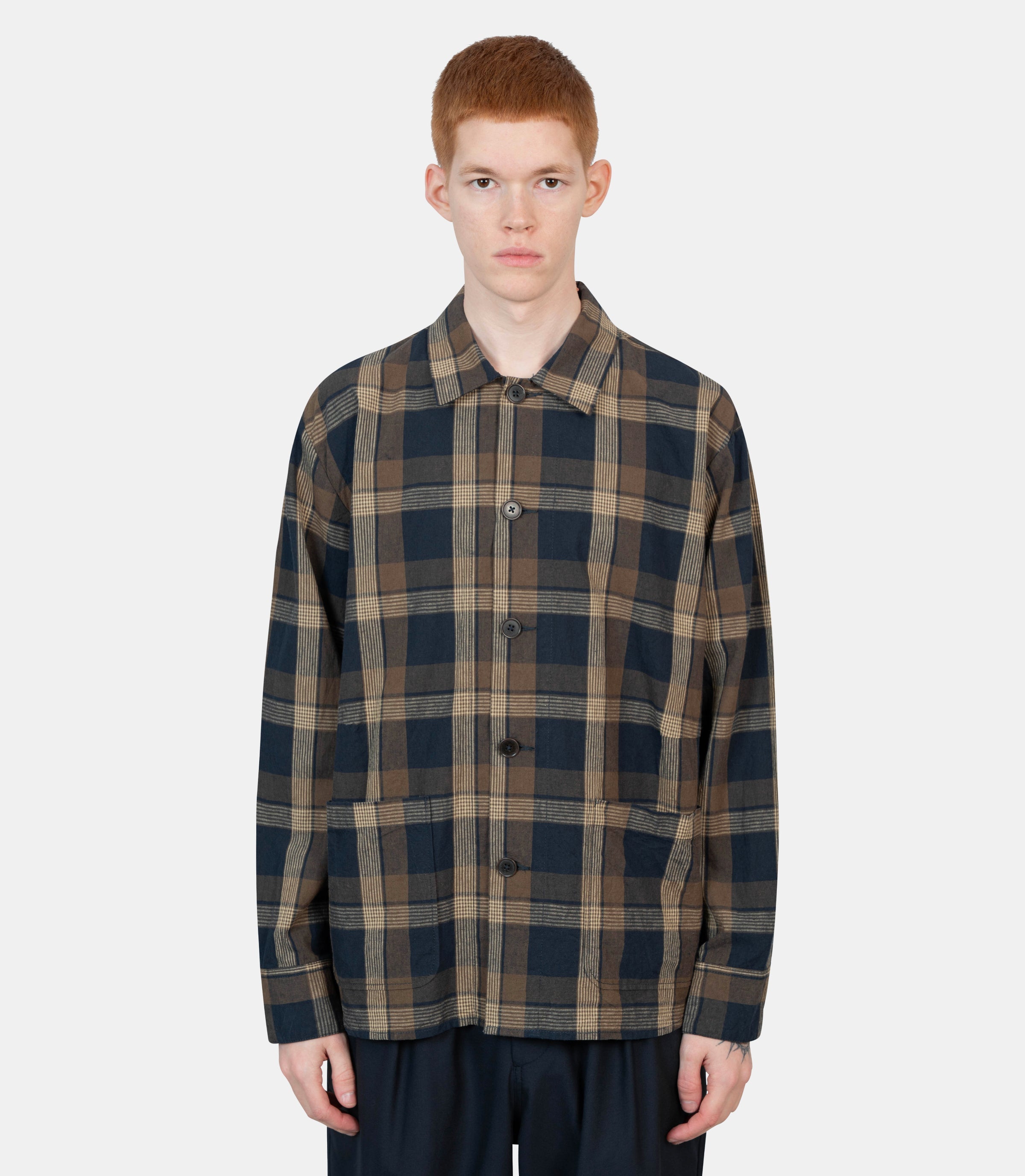 Surchemise de travail32559 - NAVY - BROWN - SUniversal works.