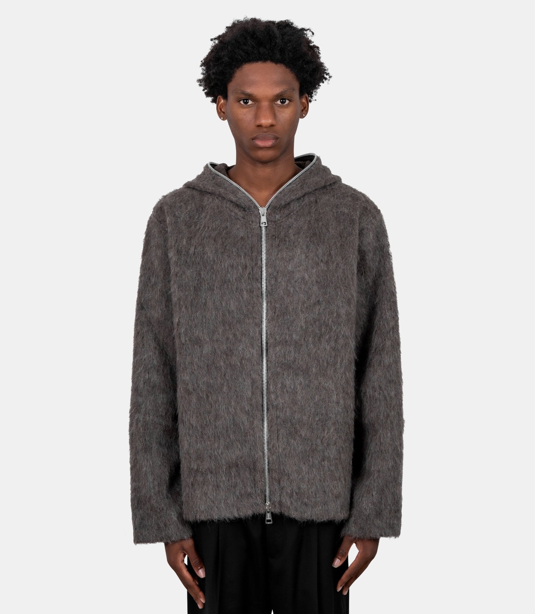 Sweat à capuche zippé-M2266FM-Gris taupe-46-Our legacy