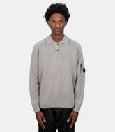Sweatshirt chenille à col polo-21CMKN198A-005558G-936-S-C.p. company