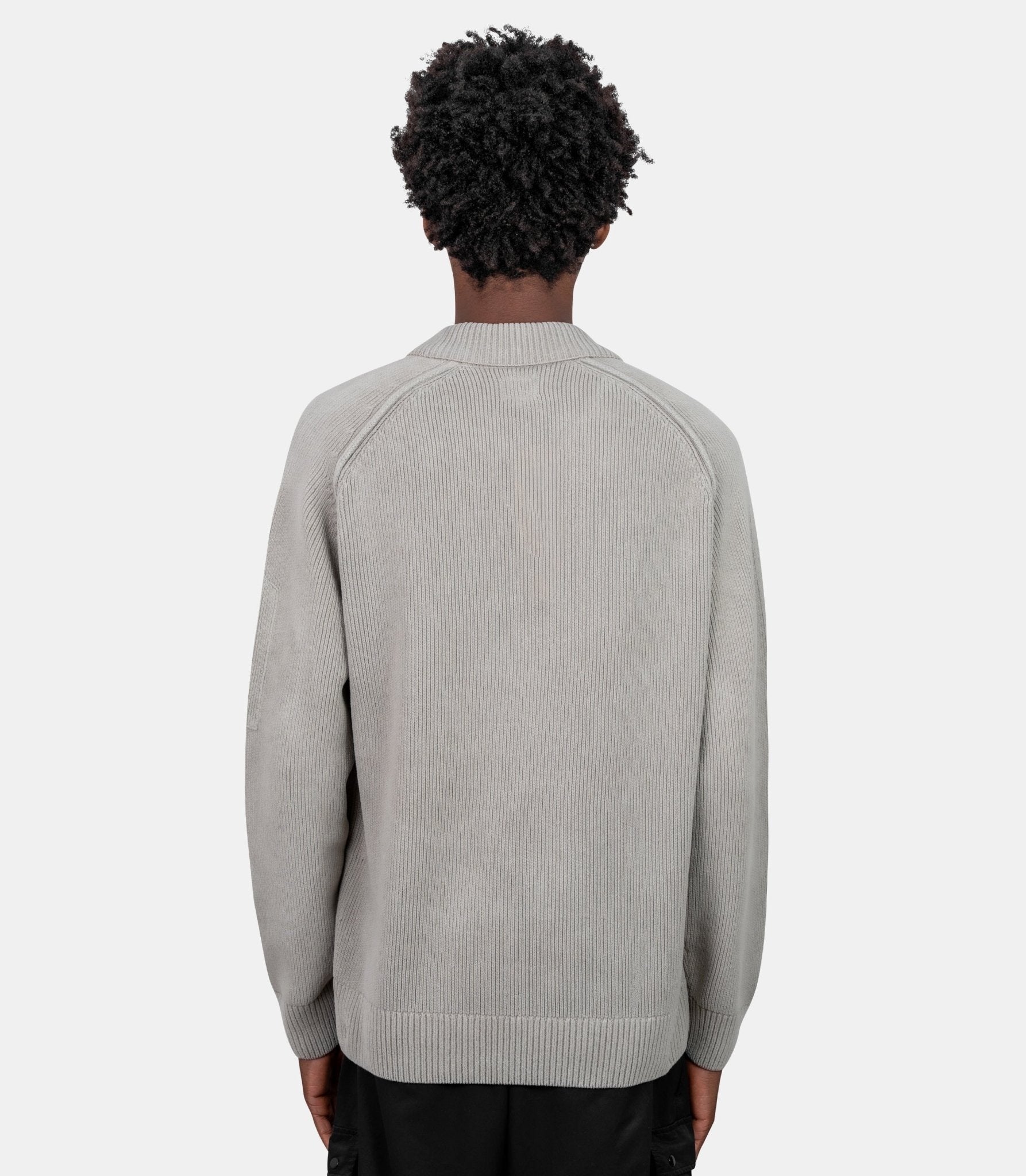 Sweatshirt chenille à col polo-21CMKN198A-005558G-936-S-C.p. company