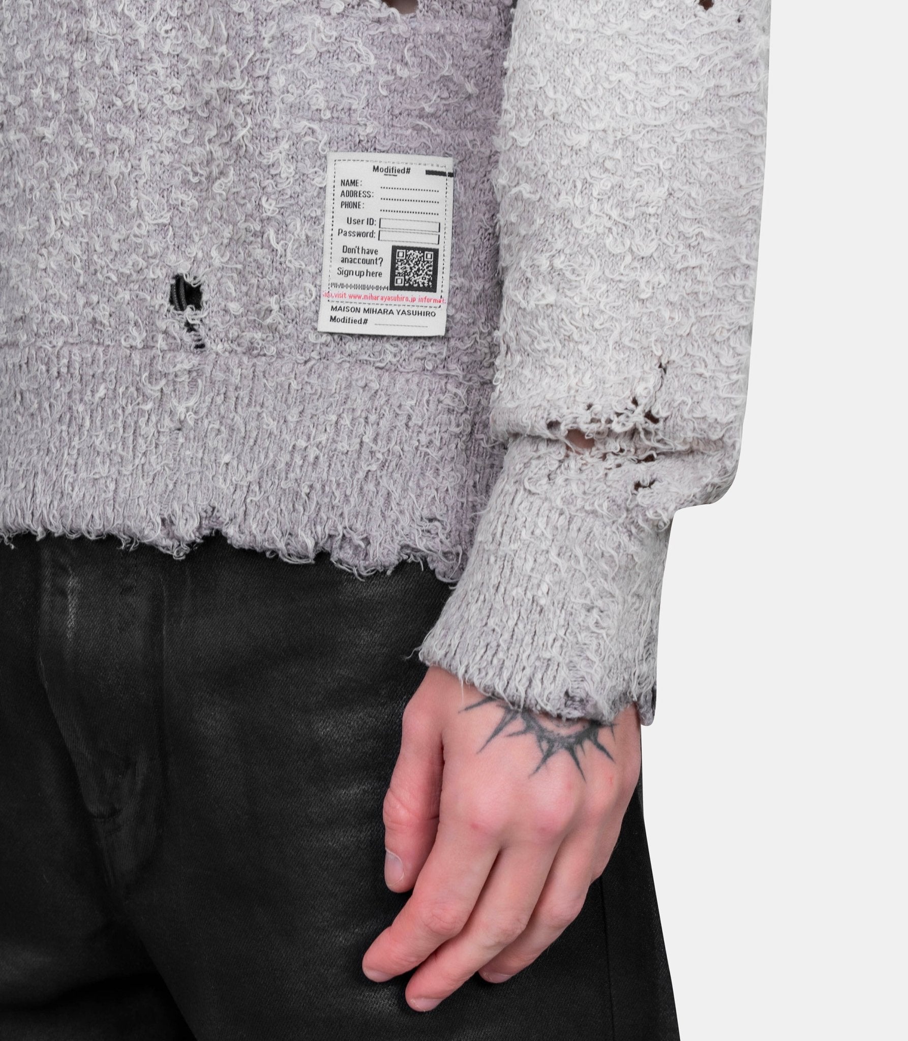 Sweatshirt delavé - J15SW702-GREY-44 - Mihara yasuhiro
