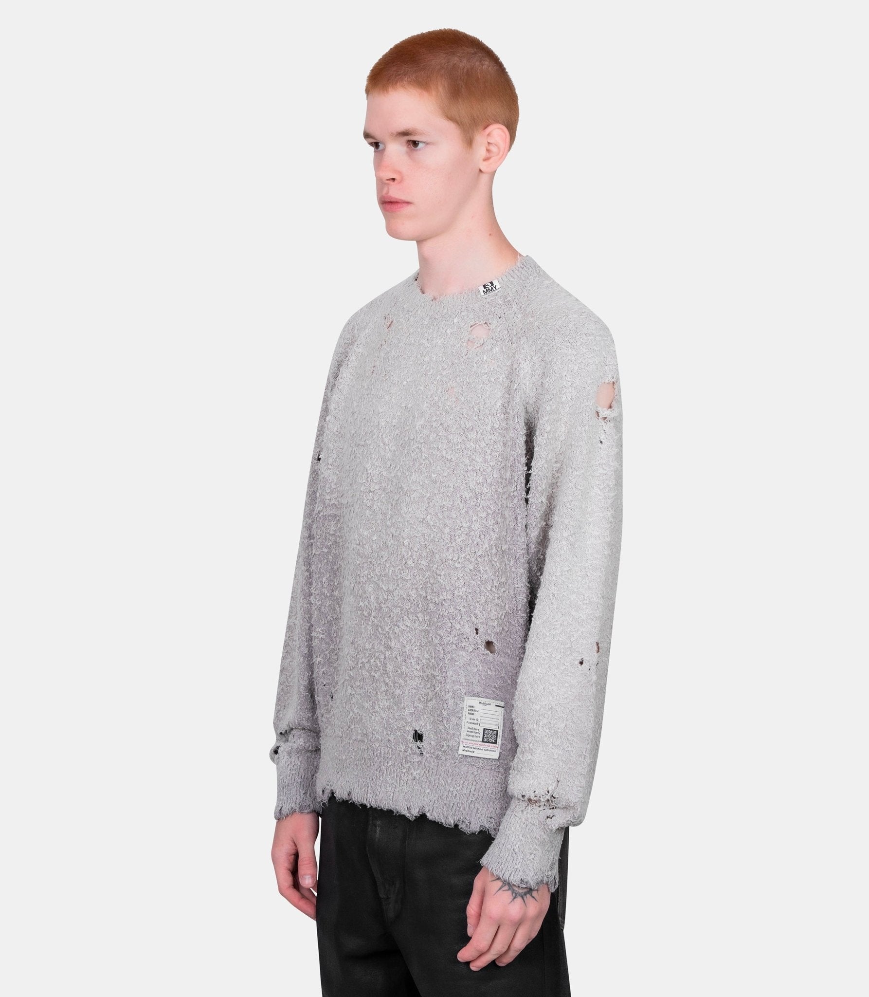 Sweatshirt delavé - J15SW702-GREY-44 - Mihara yasuhiro