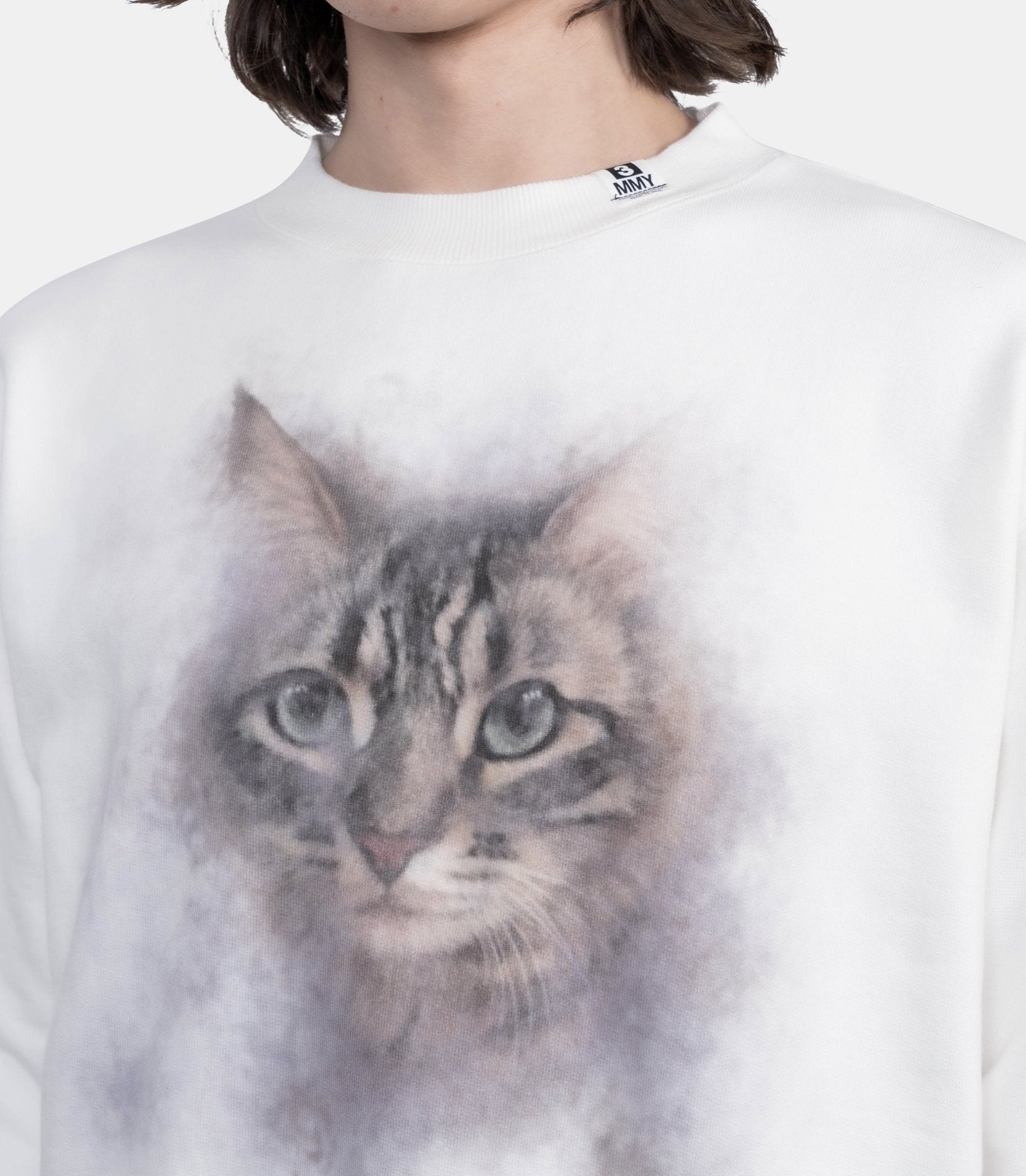 Sweatshirt imprimé chat - K16PO752-W-38 - Mihara yasuhiro