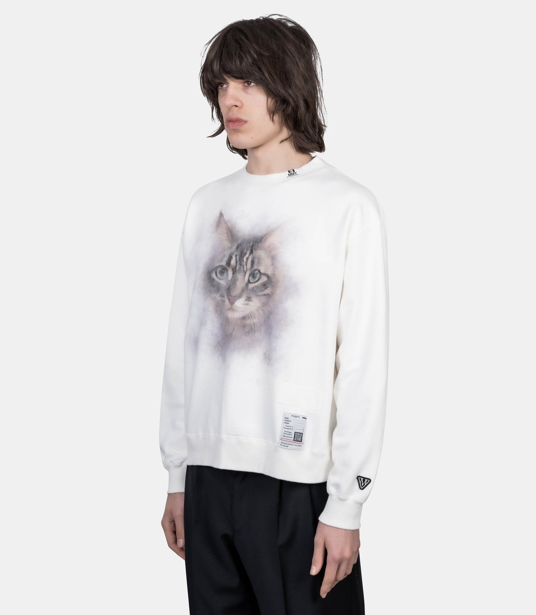 Sweatshirt imprimé chat - K16PO752-W-38 - Mihara yasuhiro