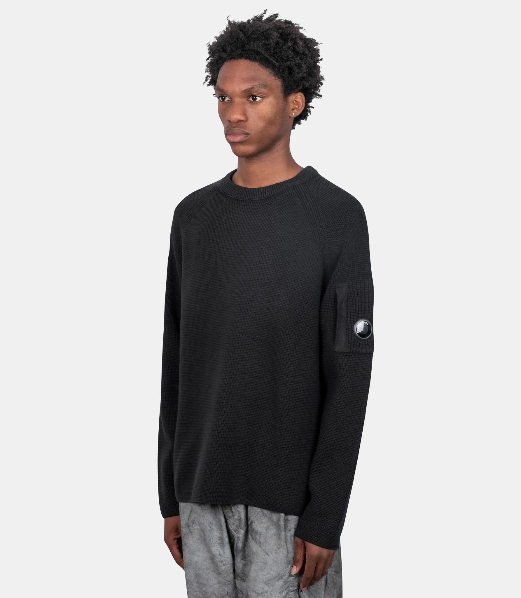 Sweatshirt waffle knit lens-21CMKN057A-110754A-999-S-C.p. company