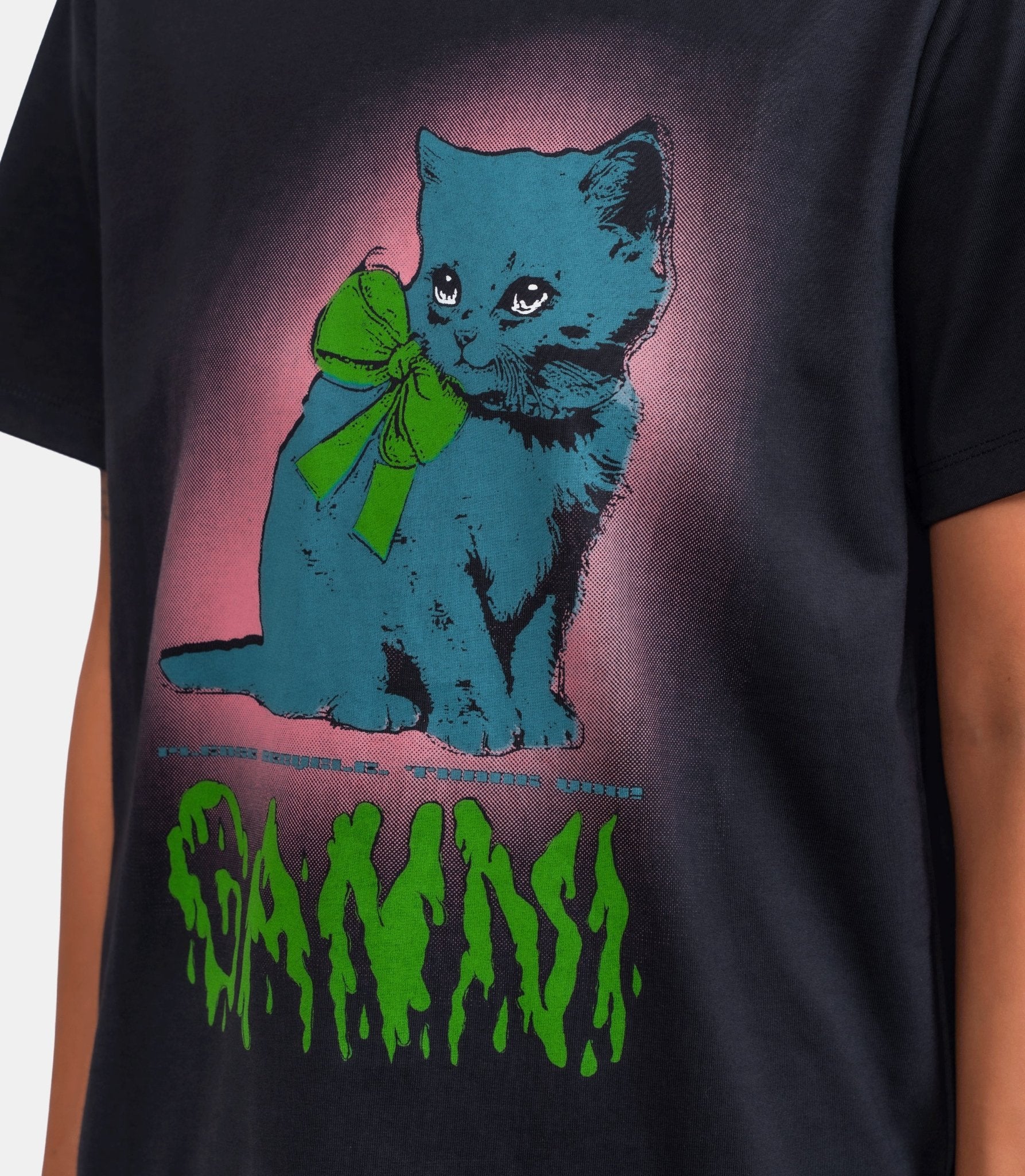 T-shirt à imprimé chat - T4340 - 252 - XS - Ganni