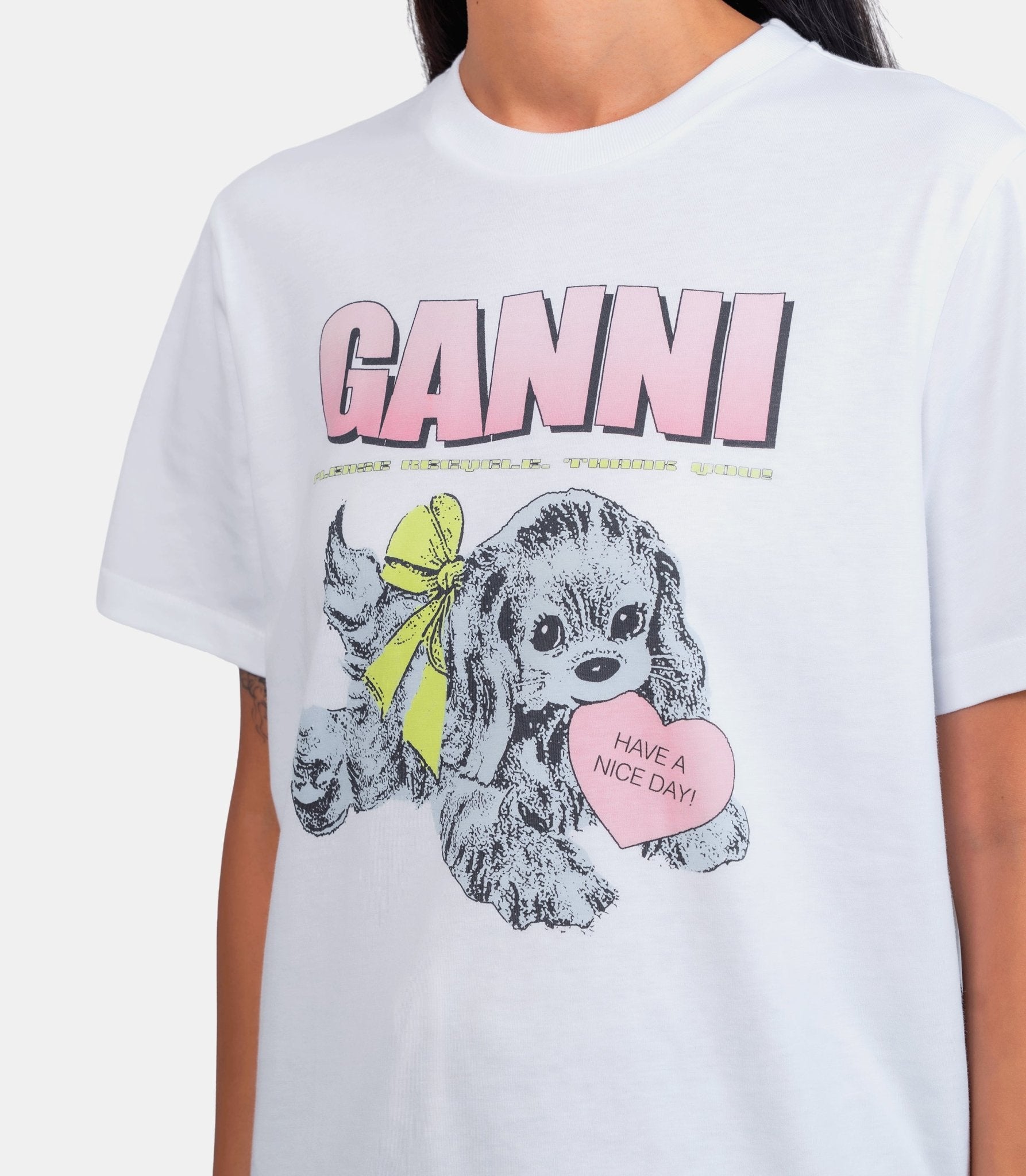 T-shirt à imprimé chiot - T4334 - 151 - XS - Ganni