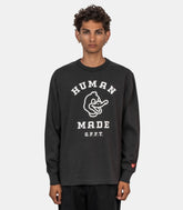 T-shirt à manches longues avec motif graphique-HM32CS043-BLACK-L-Human made