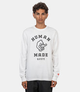 T-shirt à manches longues avec motif graphique-HM32CS043-WHITE-L-Human made
