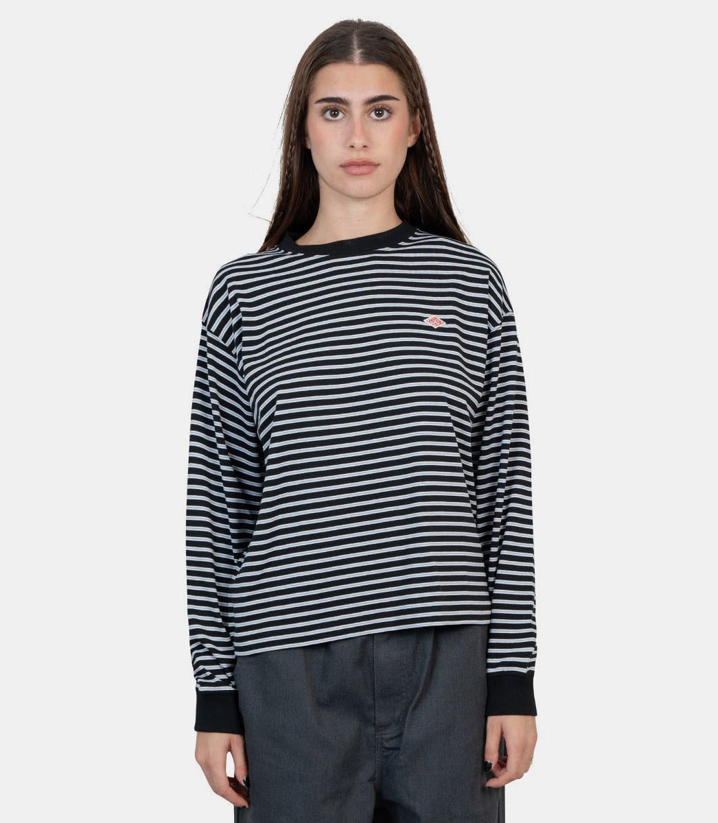 T-shirt à manches longues noir à rayuresDT - C0269 - BLACKxGRAY - FW24 - XSDanton
