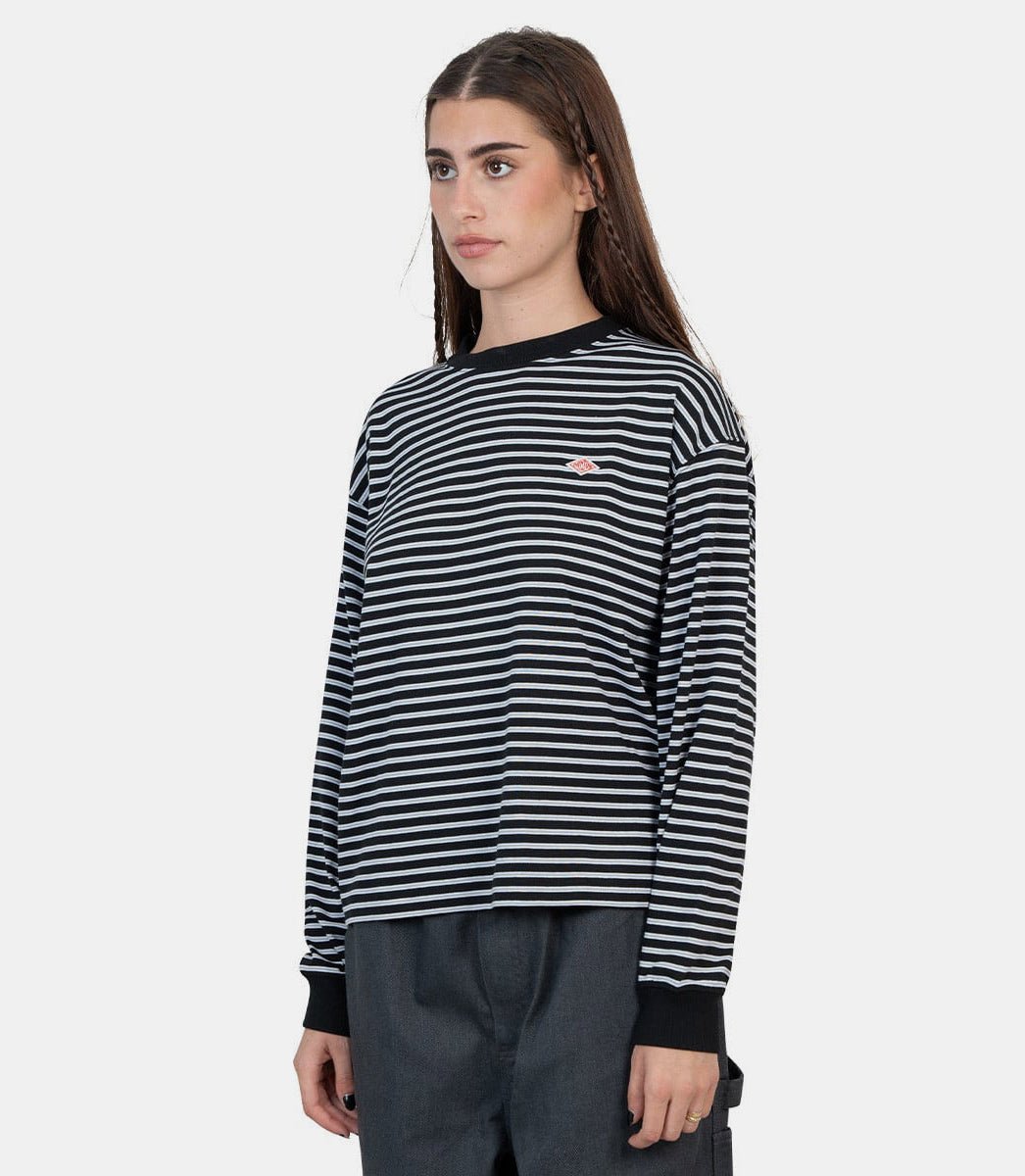 T-shirt à manches longues noir à rayuresDT - C0269 - BLACKxGRAY - FW24 - XSDanton