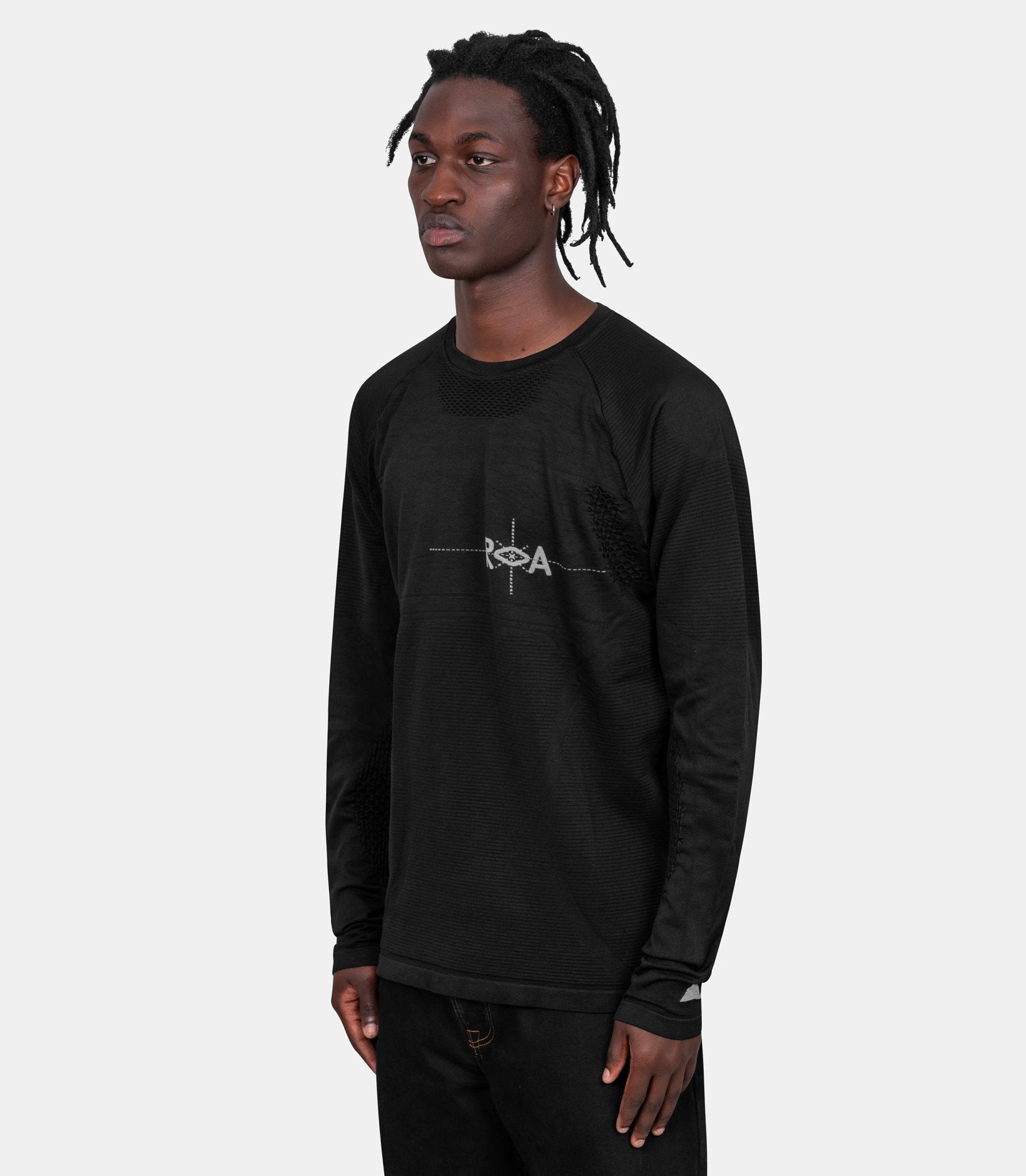 T-shirt aune à manches longues - RBMW0524YA78 - BLK0001 - S - Roa