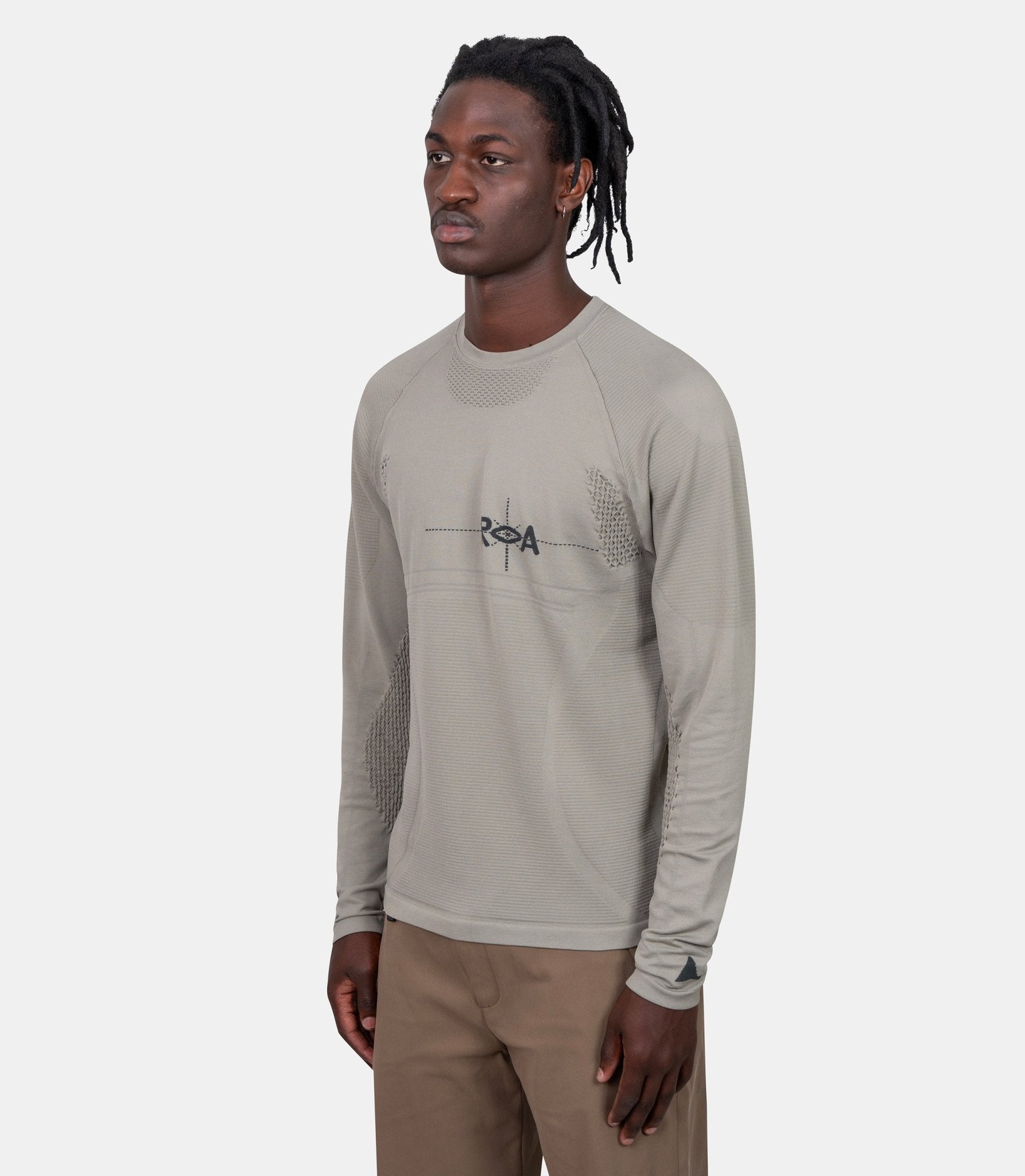 T-shirt aune à manches longues - RBMW0524YA78 - GRN0051 - S - Roa