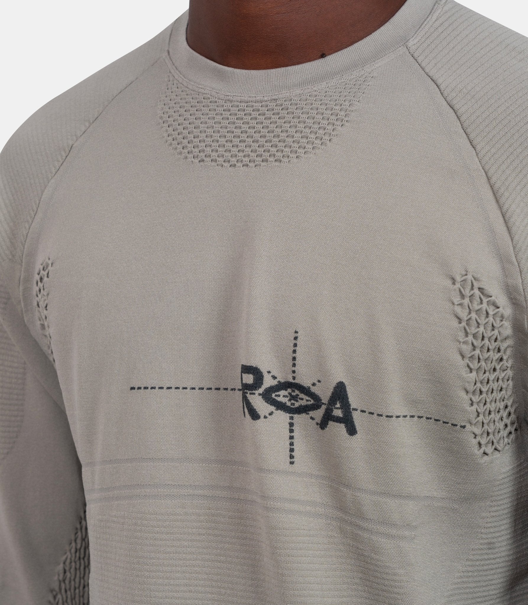 T-shirt aune à manches longues - RBMW0524YA78 - GRN0051 - S - Roa
