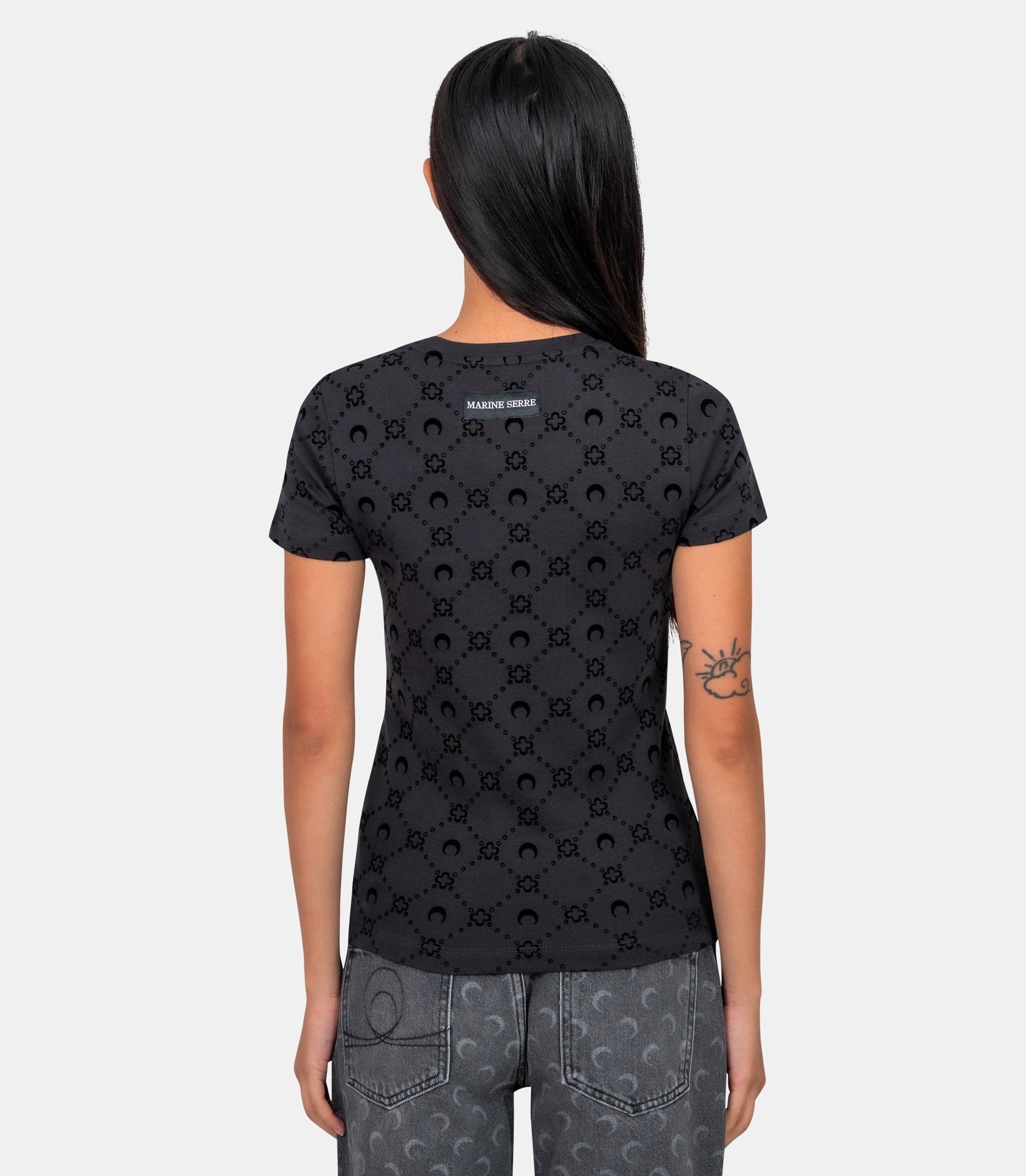 T-shirt baby fit monogram - WTT012ACJER0090-CJER0090-XS - Marine serre