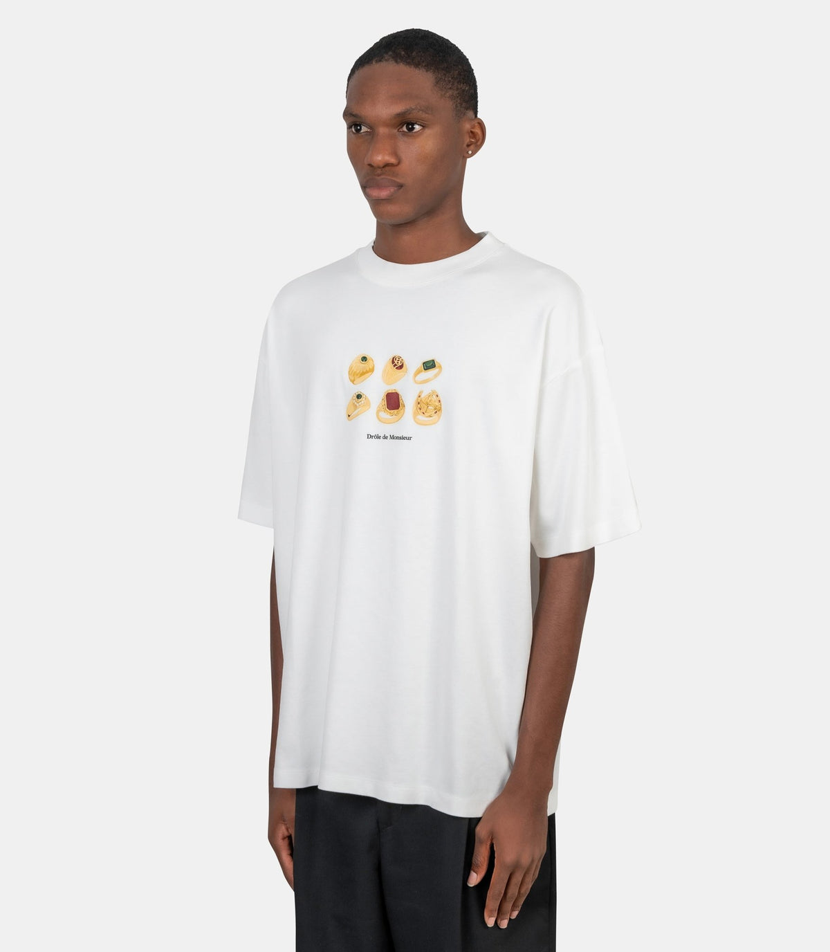 T-shirt bagues-M-TS341-CO002-OW-XS-Drôle de monsieur