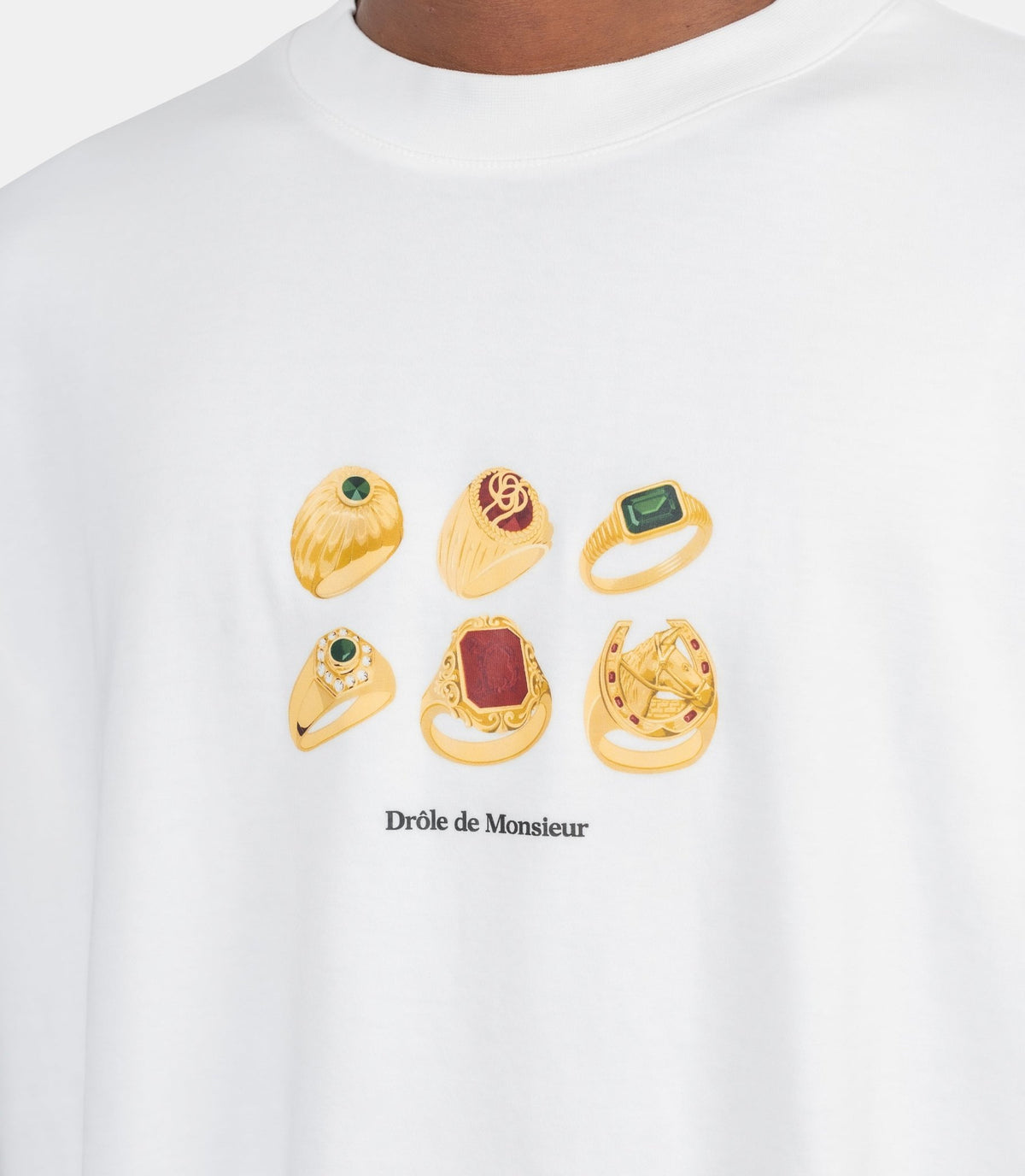 T-shirt bagues-M-TS341-CO002-OW-XS-Drôle de monsieur