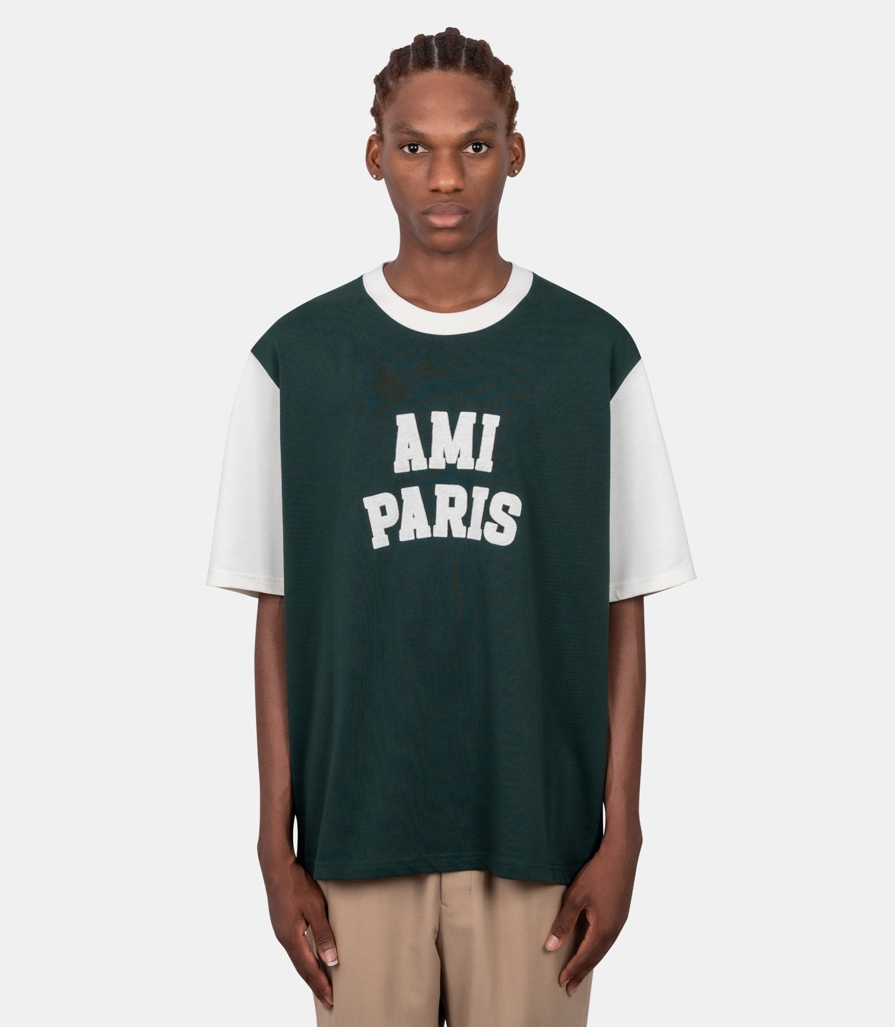 T-shirt broderie ami paris-UTS418.JE0272.A244-XS-Ami paris