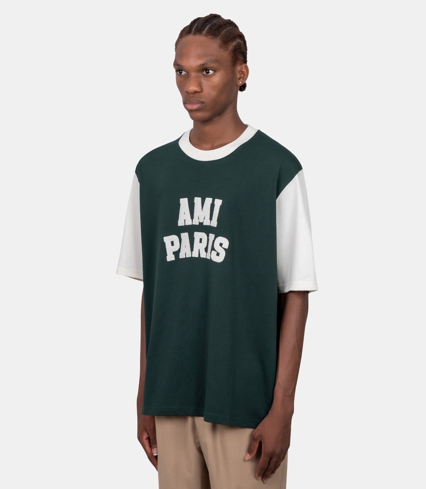T-shirt broderie ami paris-UTS418.JE0272.A244-XS-Ami paris