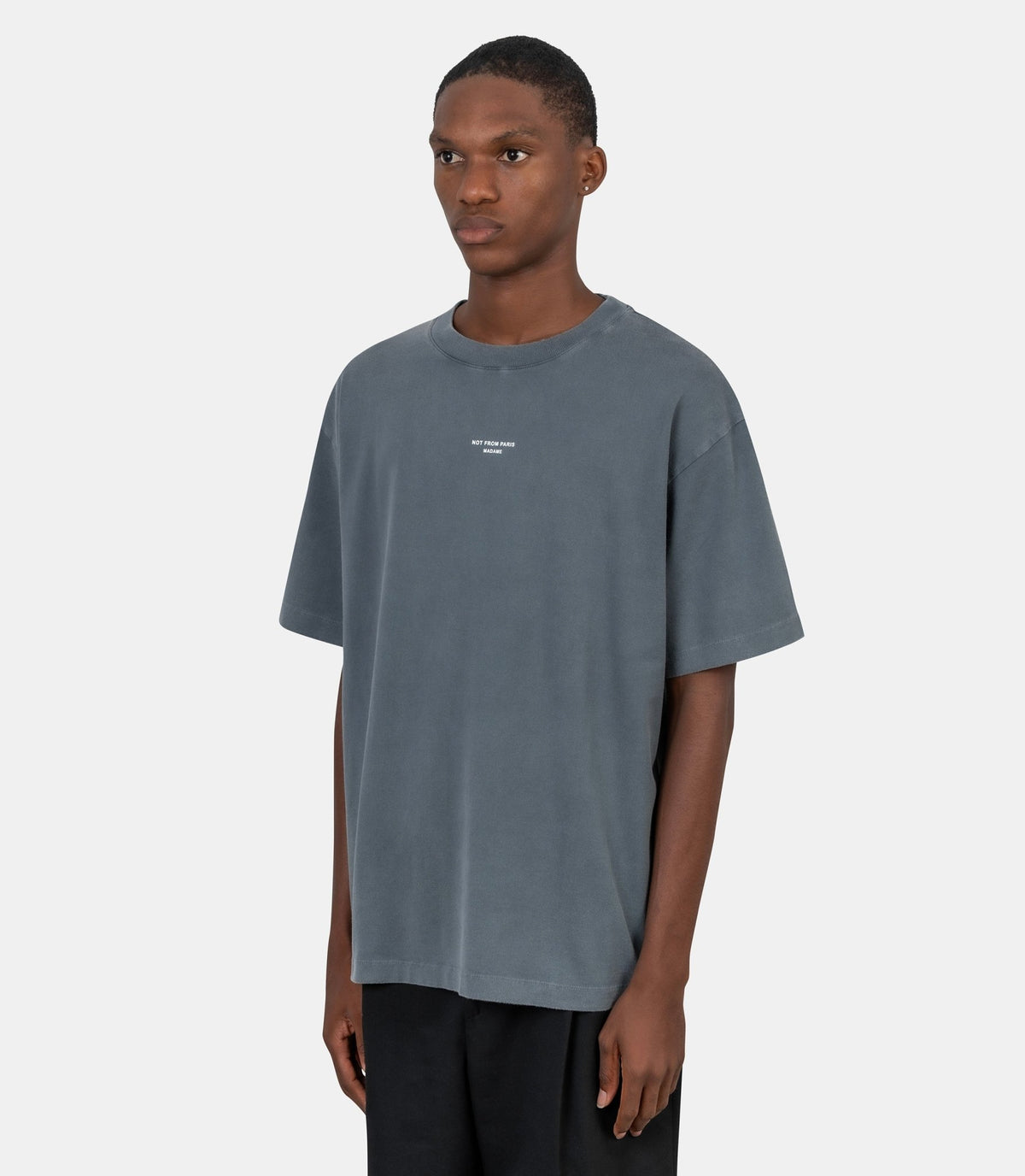 T-shirt classique slogan-M-TS202-CO248-DGR-XS-Drôle de monsieur