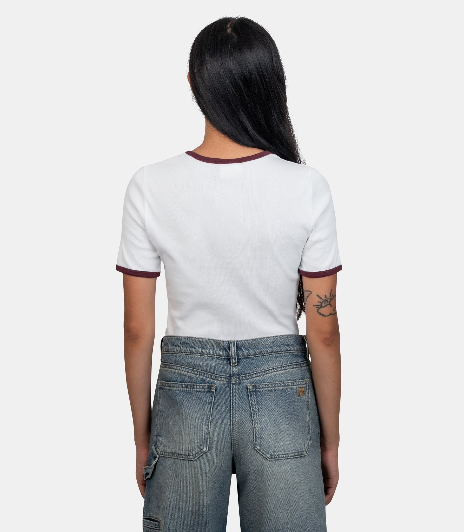 T-shirt contraste signature - 125JTS017JS0203 - B211 - S - Courrèges