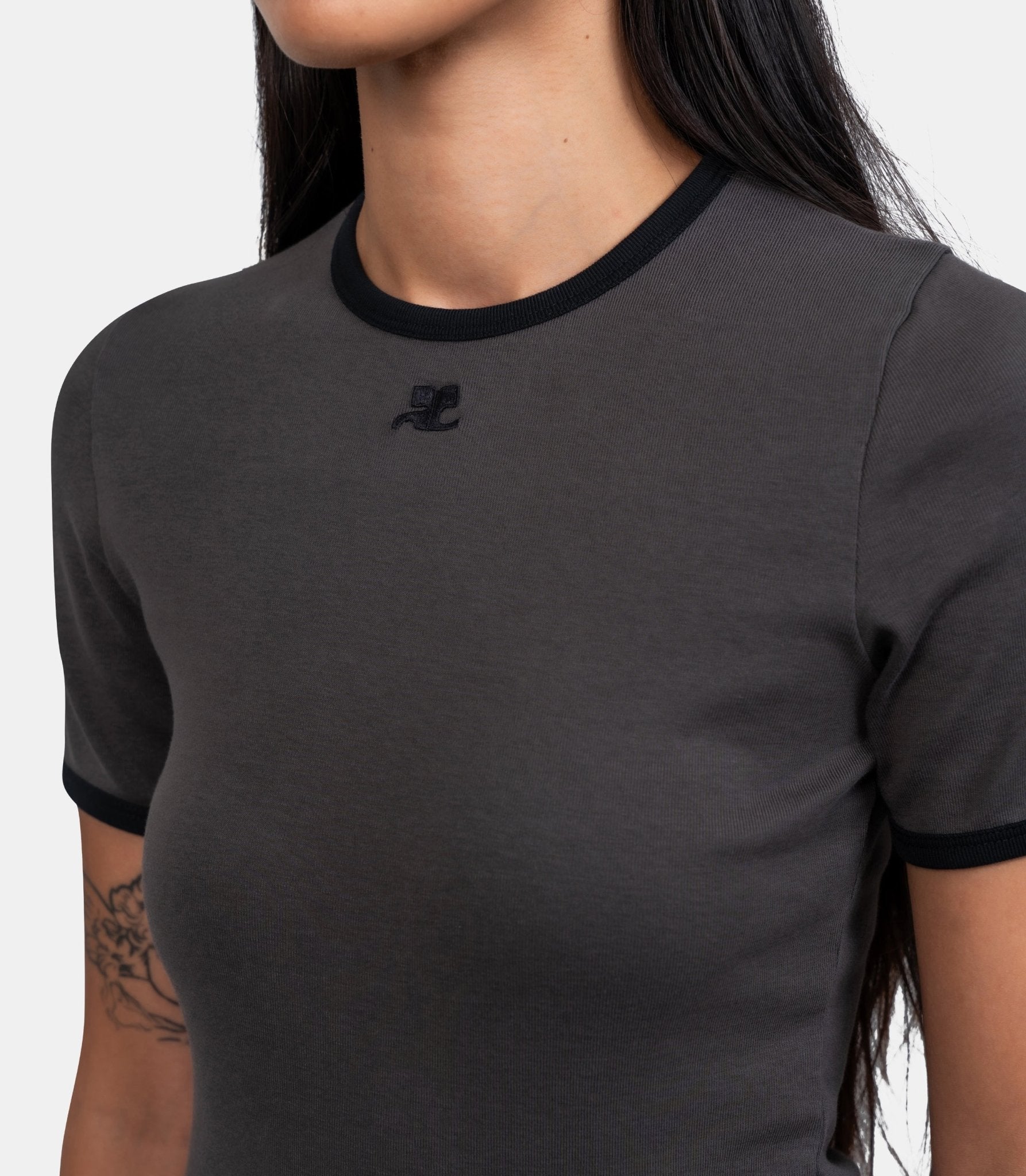 T-shirt contraste signature - 125JTS017JS0203 - B212 - S - Courrèges