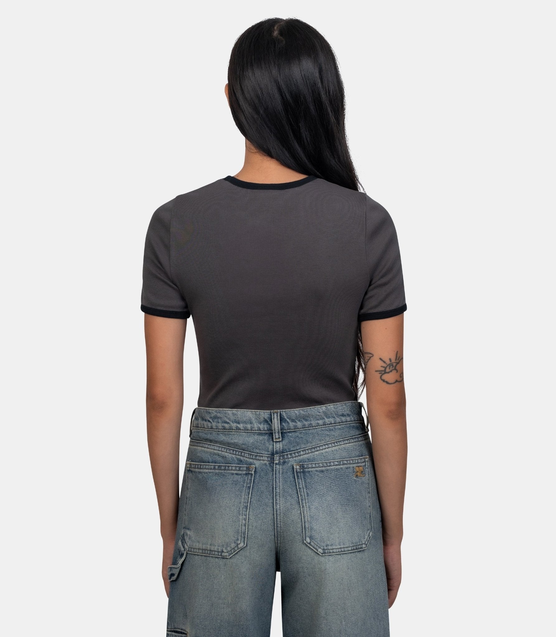 T-shirt contraste signature - 125JTS017JS0203 - B212 - S - Courrèges