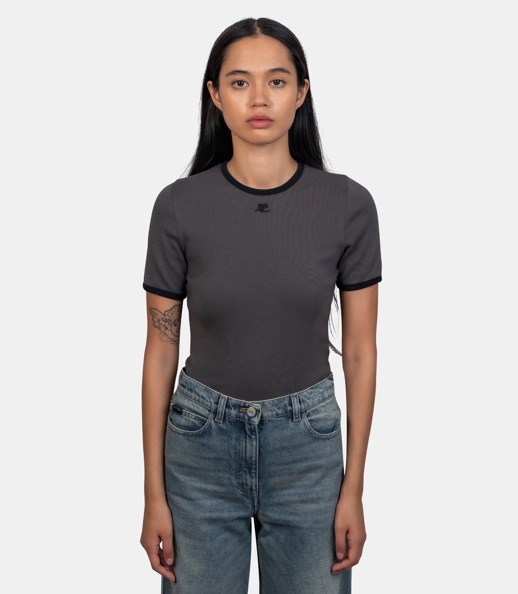 T-shirt contraste signature - 125JTS017JS0203 - B212 - S - Courrèges