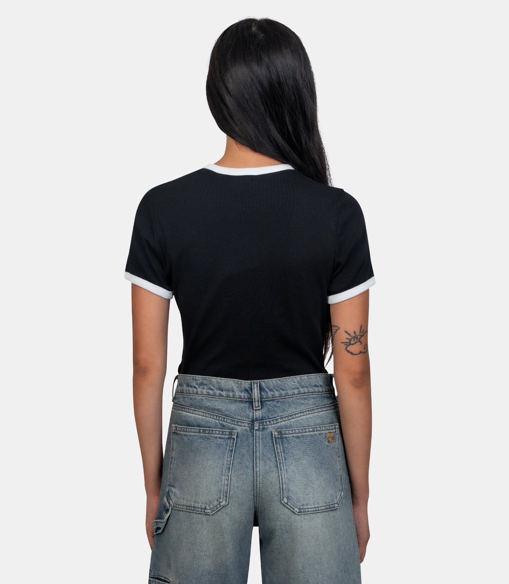T-shirt contraste signature - VESJTS017JS0070 - 9901 - XS - Courrèges