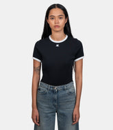 T-shirt contraste signature - VESJTS017JS0070 - 9901 - XS - Courrèges