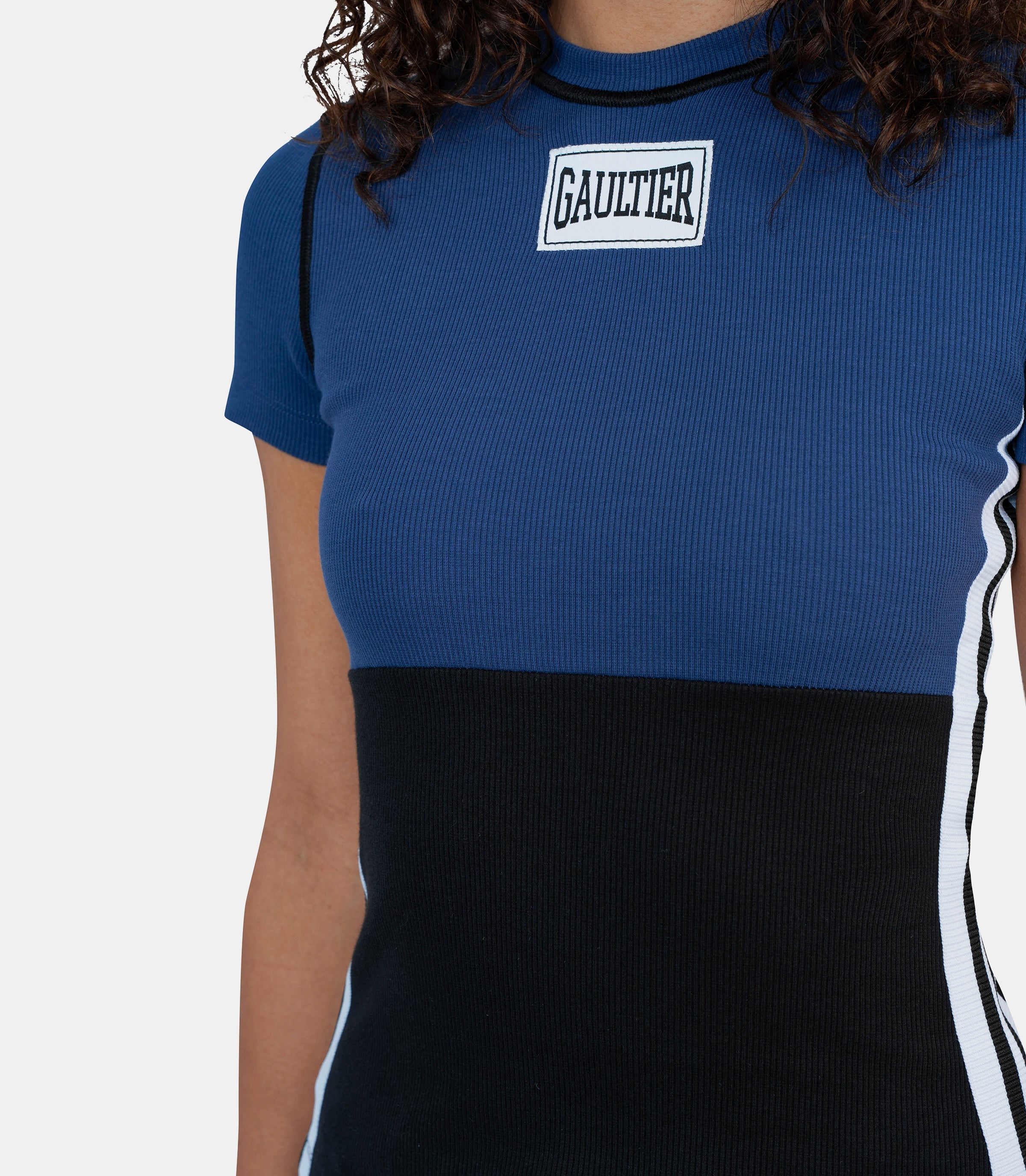 トップス JPG gaultier logo boarder t-shirt Jean Paul Gaultier Logo-print Mesh Top in Black | Lyst