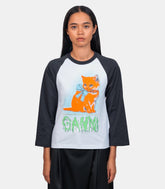 T-shirt court à imprimé chat - T4341 - 151 - XS - Ganni
