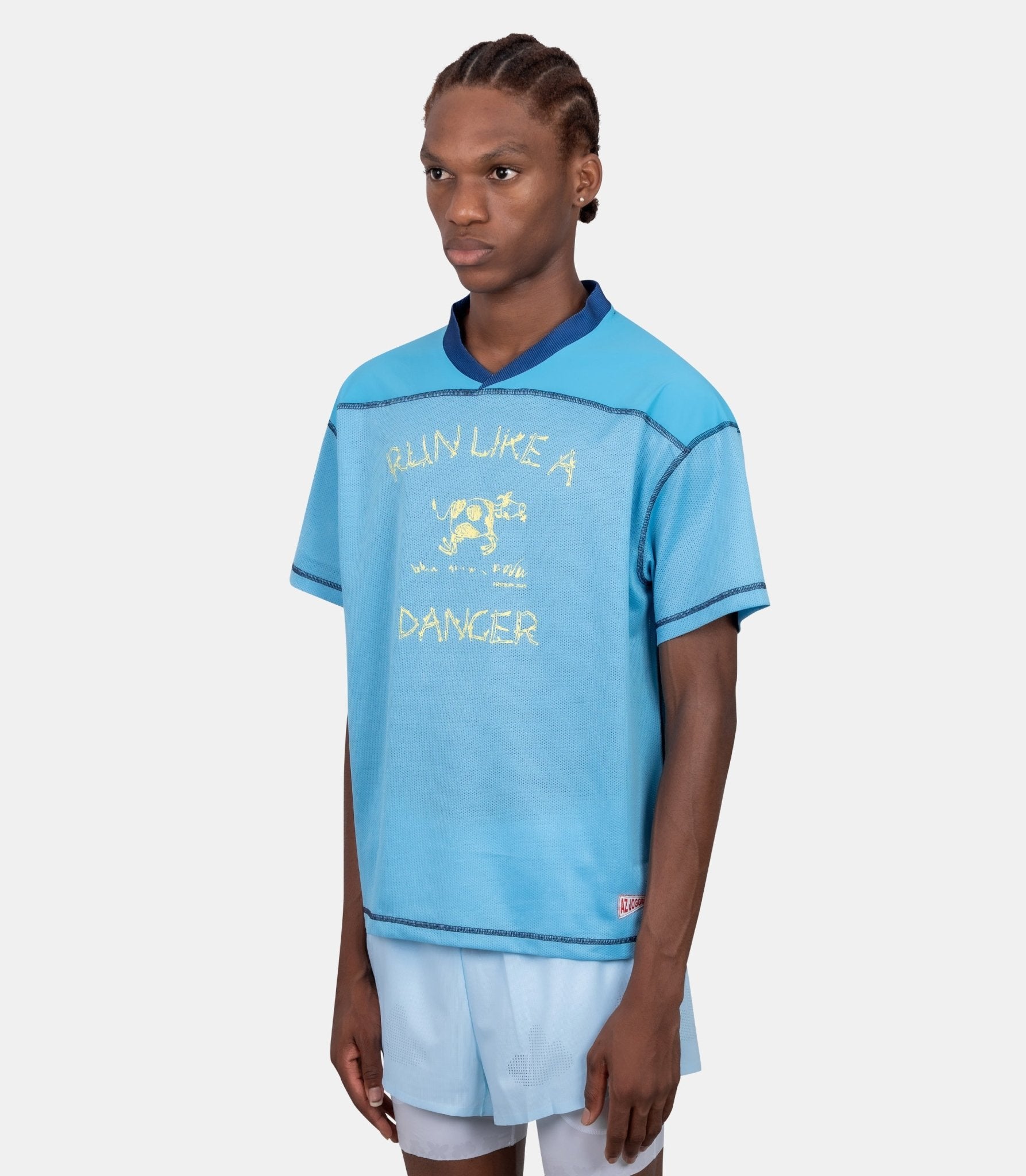 T-shirt cow dancer mesh-AZ-DLAR-MESH-BLUE-S-Alex zono