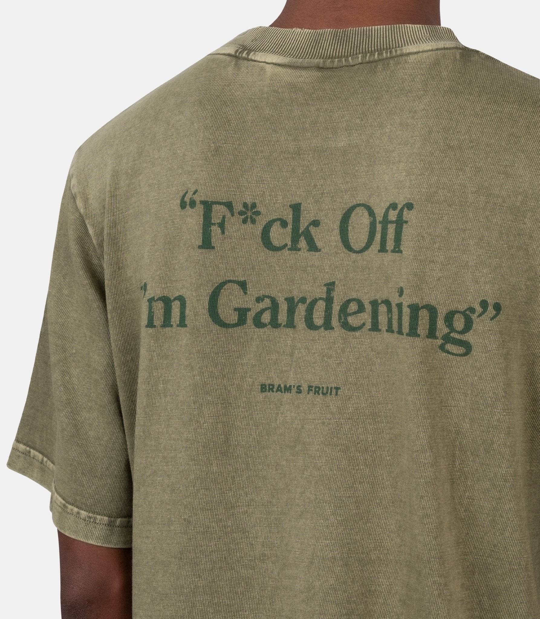 T-shirt distressed f*ck off I'm gardening - 1042-olivegreen-S - Bram’s fruit