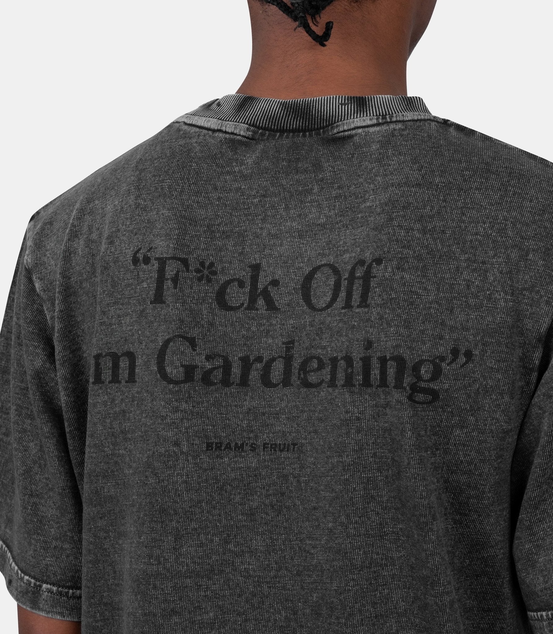 T-shirt distressed f*ck off I'm gardening - 1161-washedcharcoal-S - Bram’s fruit
