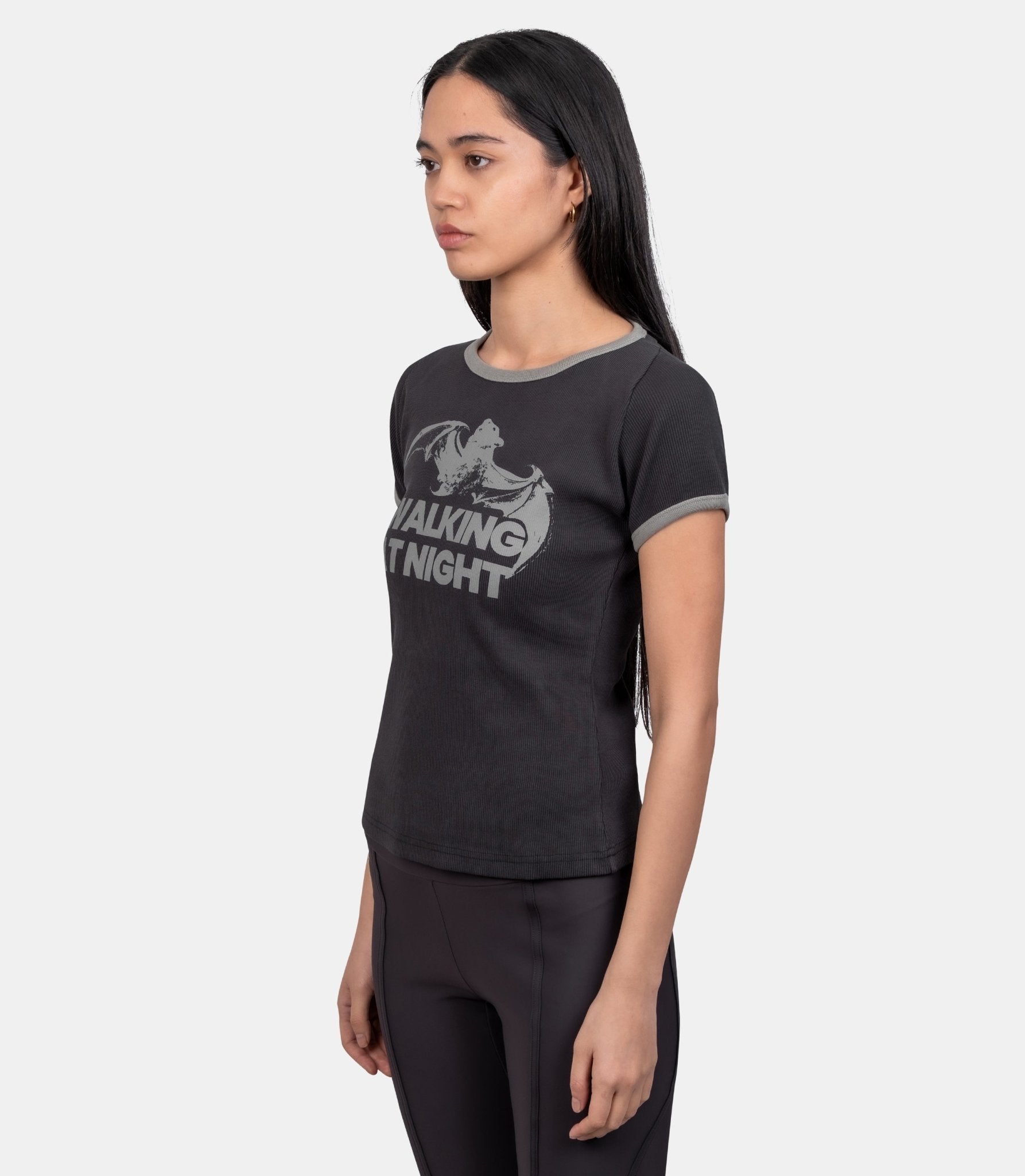 T-shirt guniy - YBWW017JY06-BLK0020-S - Roa