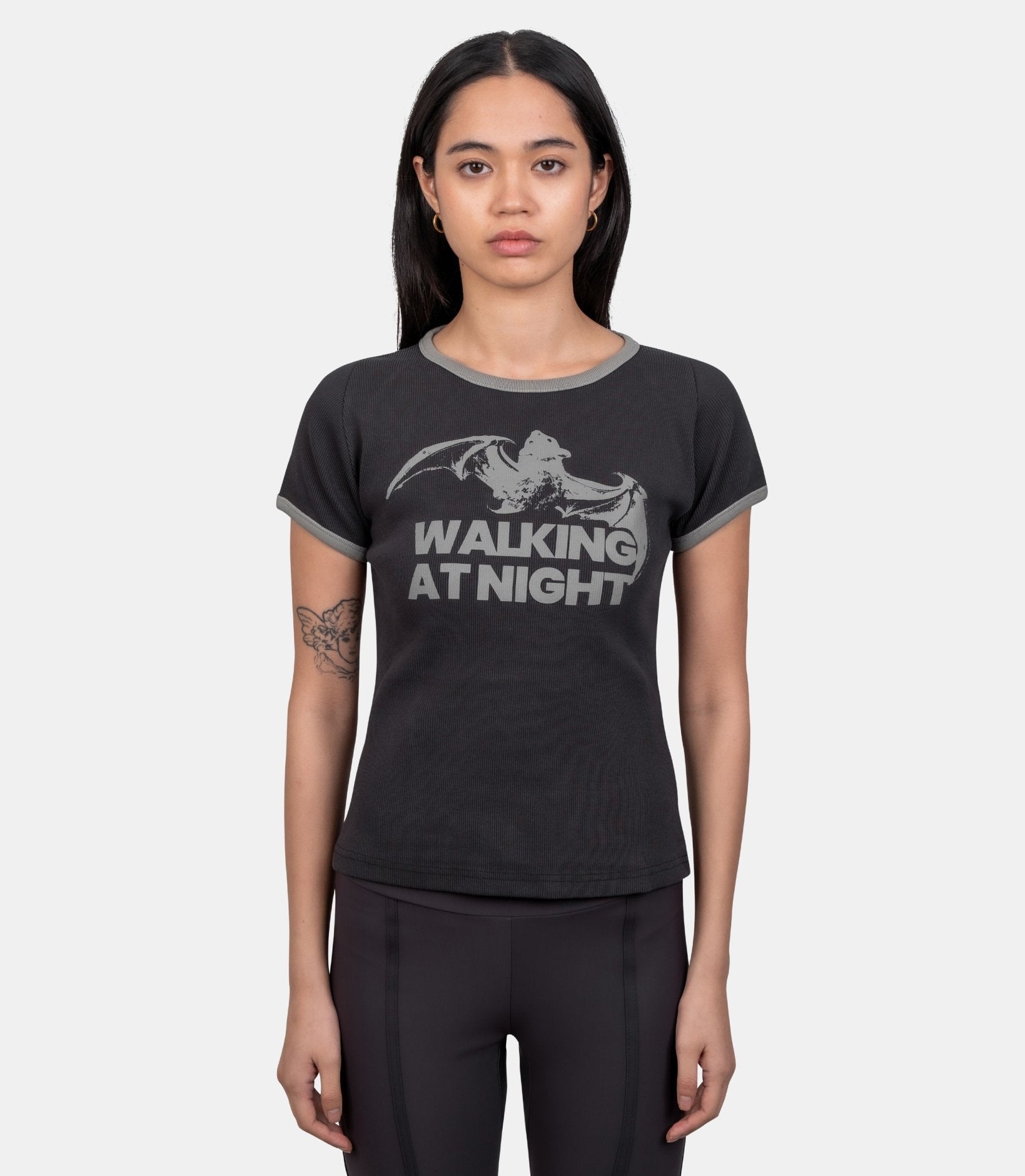 T-shirt guniy - YBWW017JY06-BLK0020-S - Roa